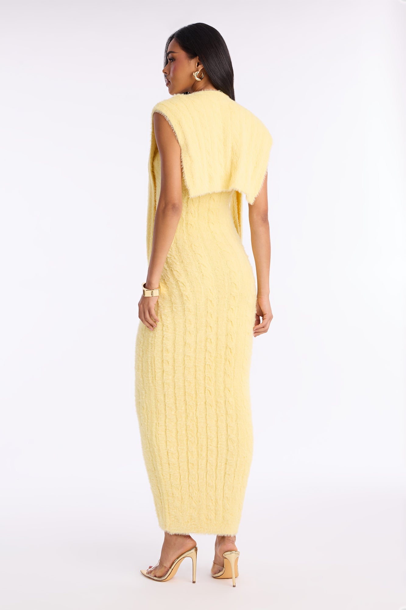 Good Vibes 2 Piece Sweater Maxi Dress Set - Butter Yellow