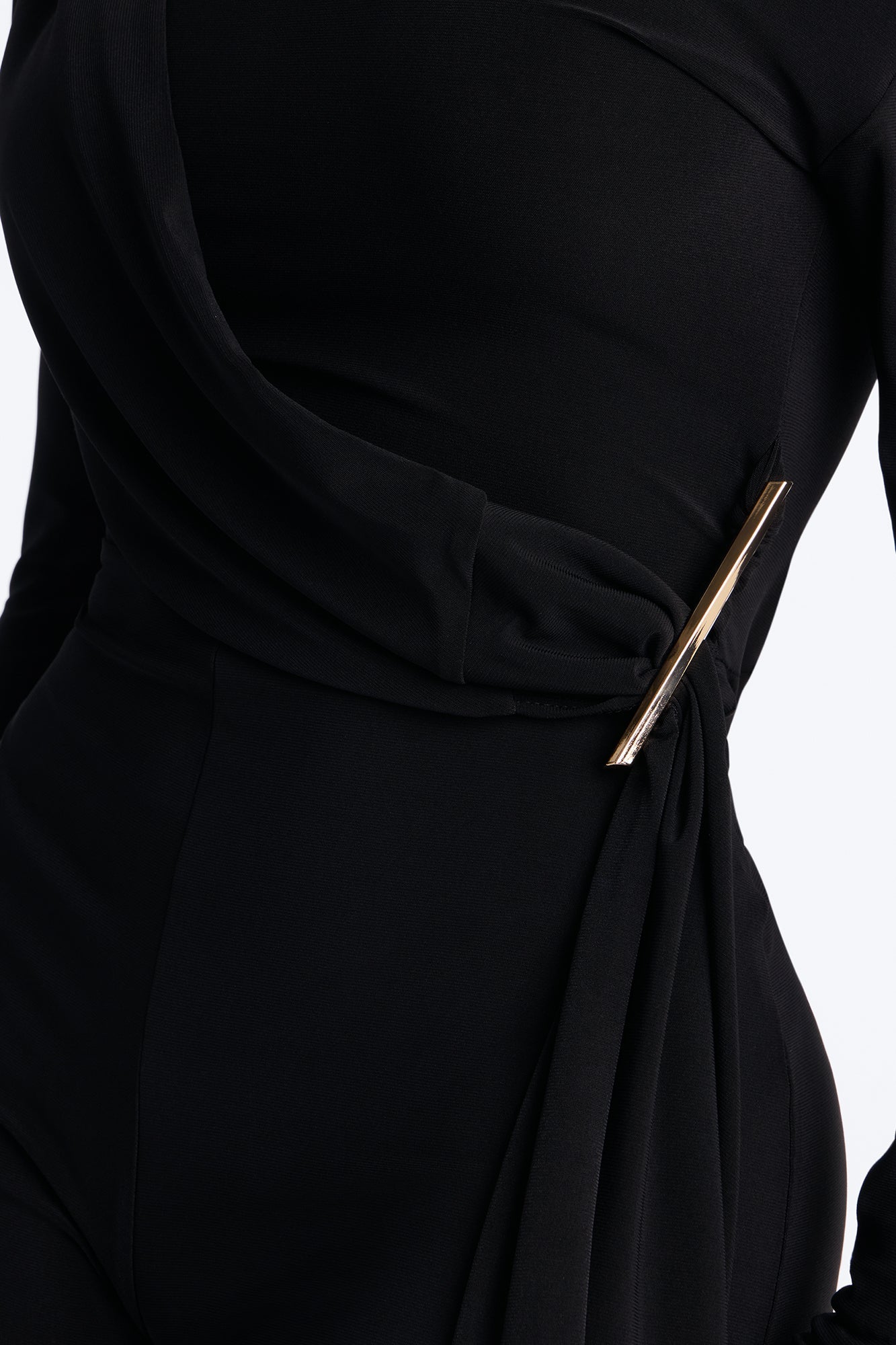 Adri Draped Wide Leg Jumpsuit - Black