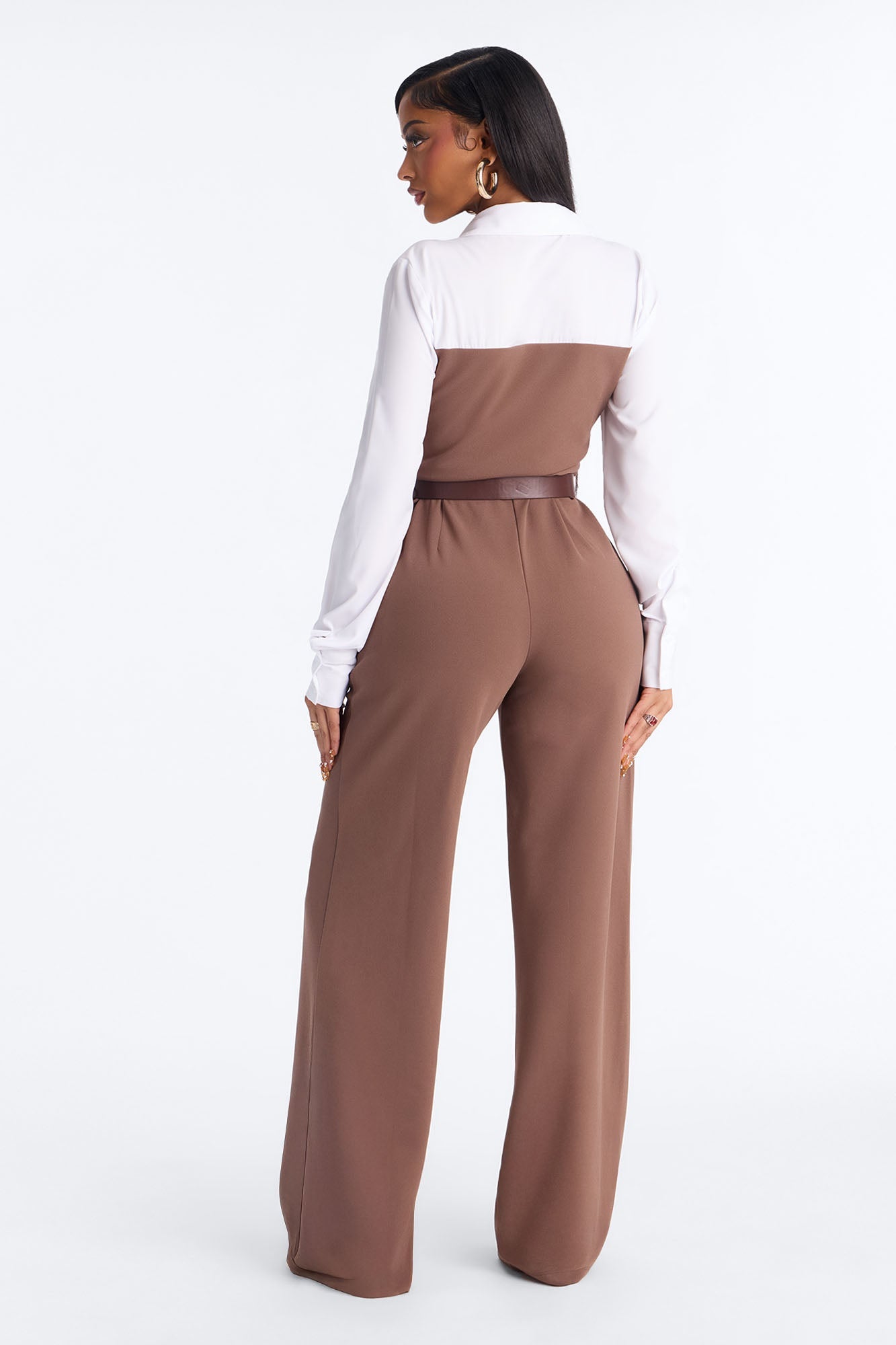 One More Look Wide Leg Jumpsuit - Mocha