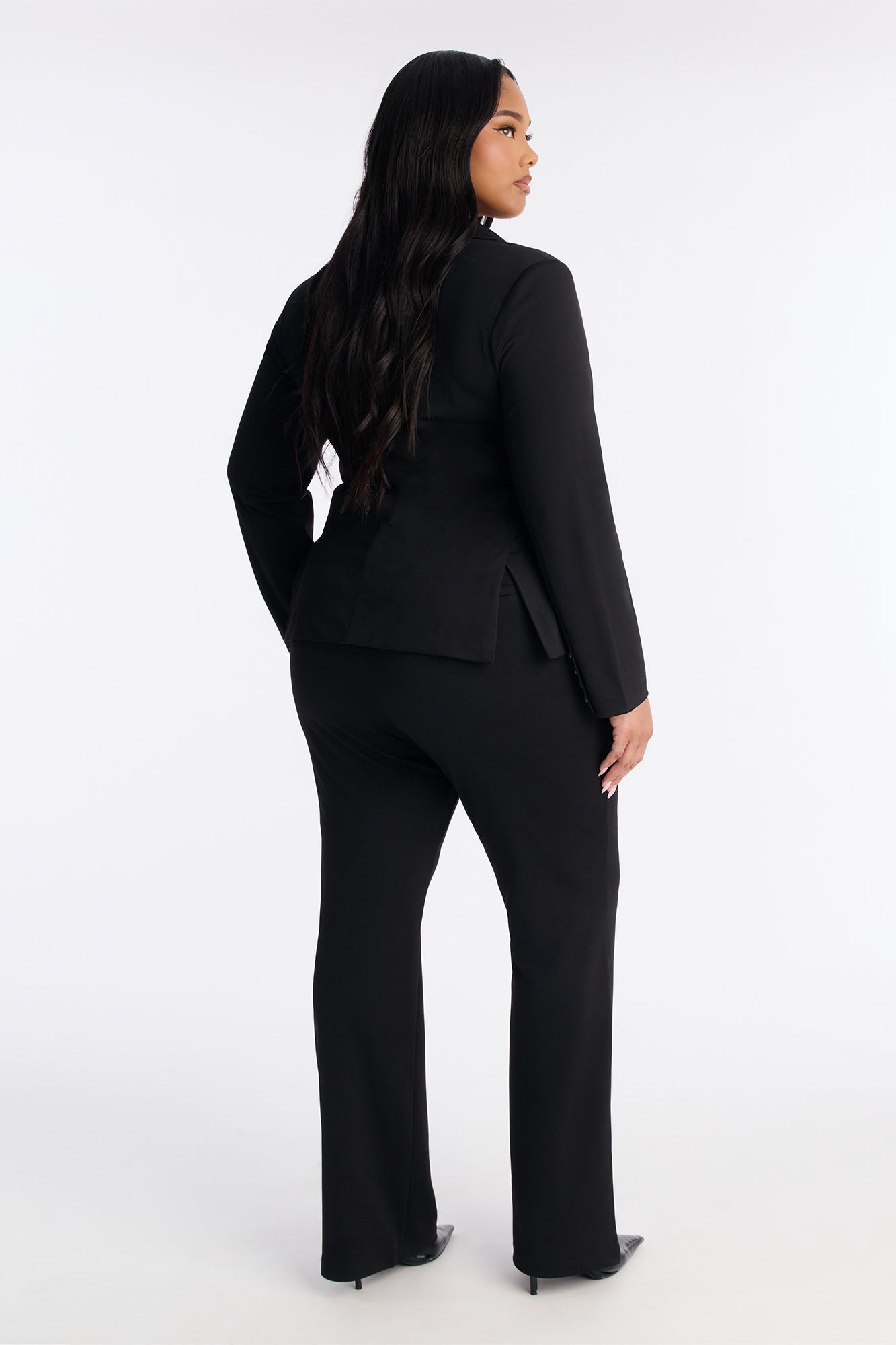 Business Per Usual Double Breasted Blazer Pant Set - Black