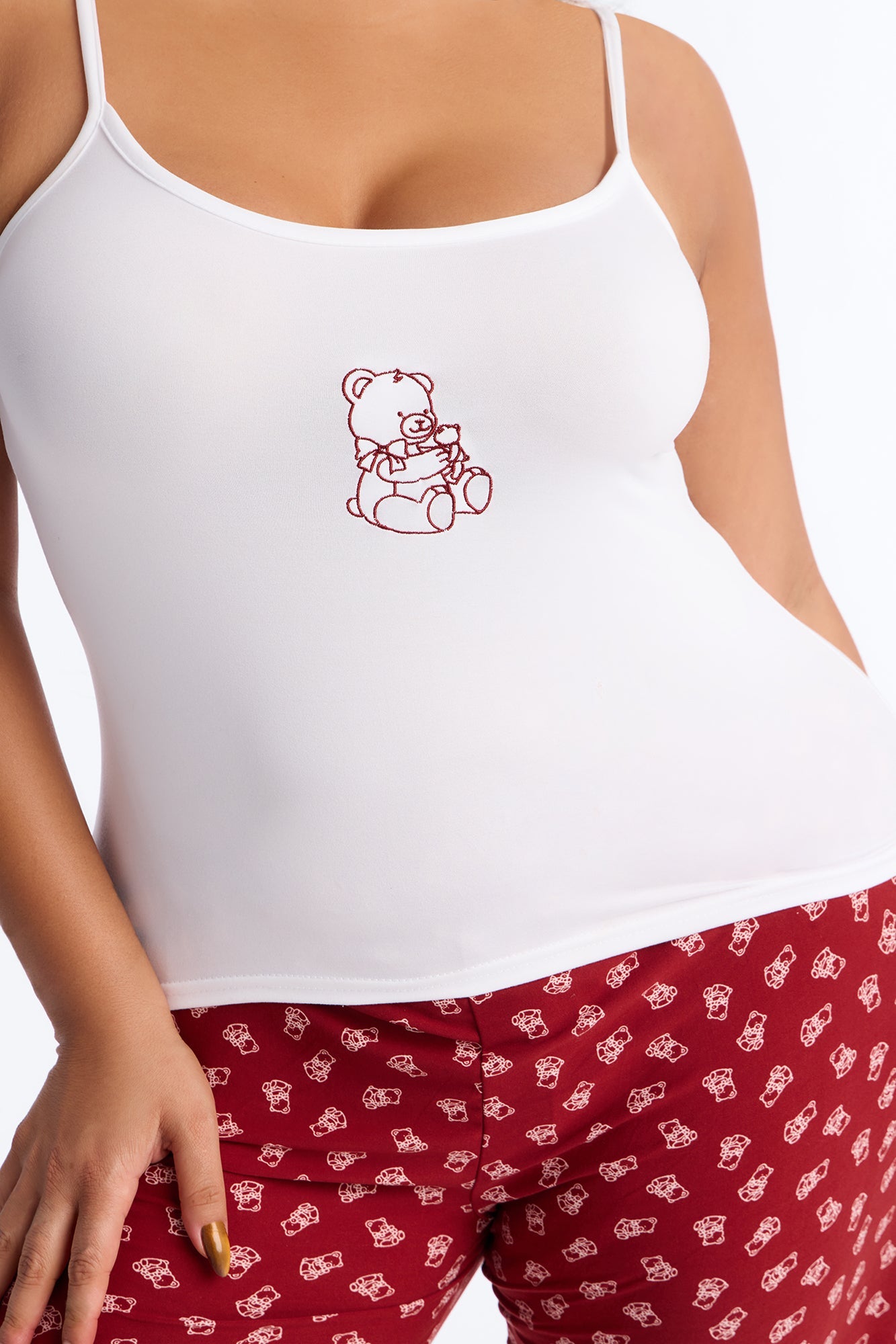 Bear Hugs Cami PJ Pant Set - Burgundy