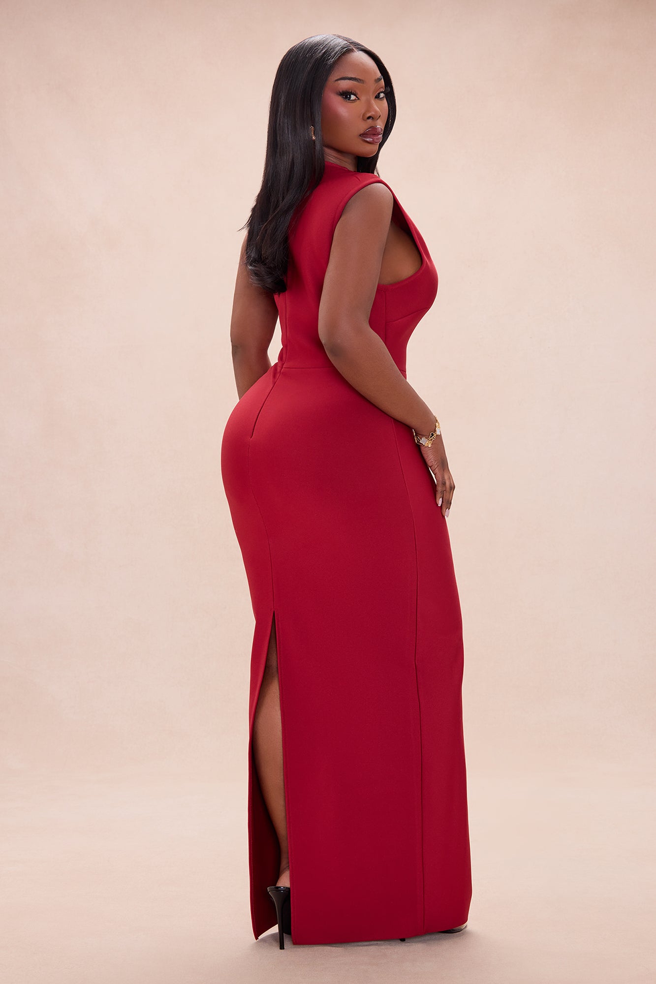 Mika Bandage Maxi Dress - Brick Red