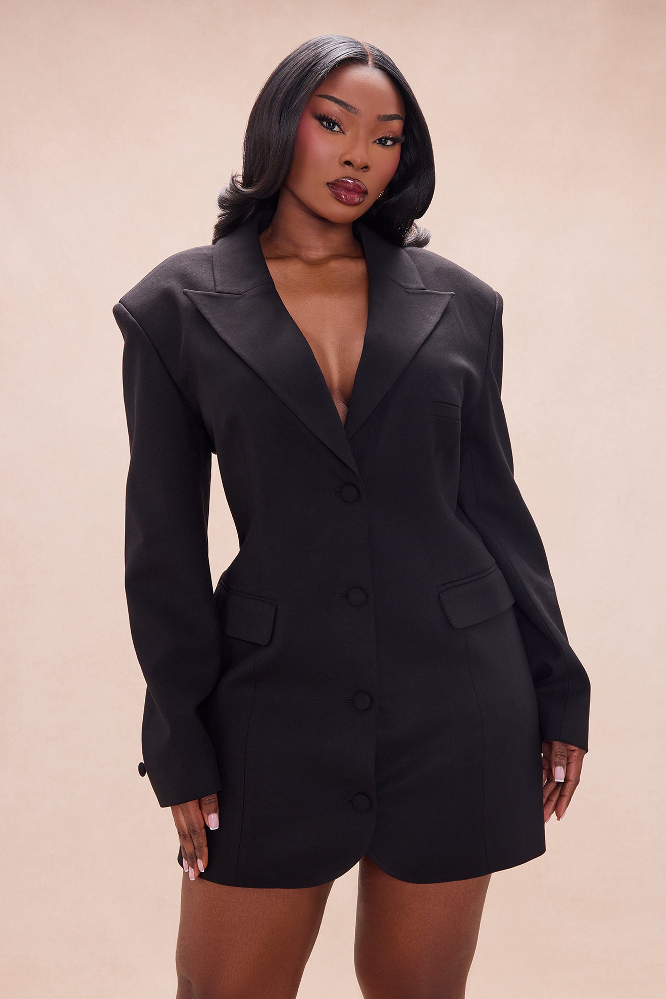 On The Scene Blazer Mini Dress - Black