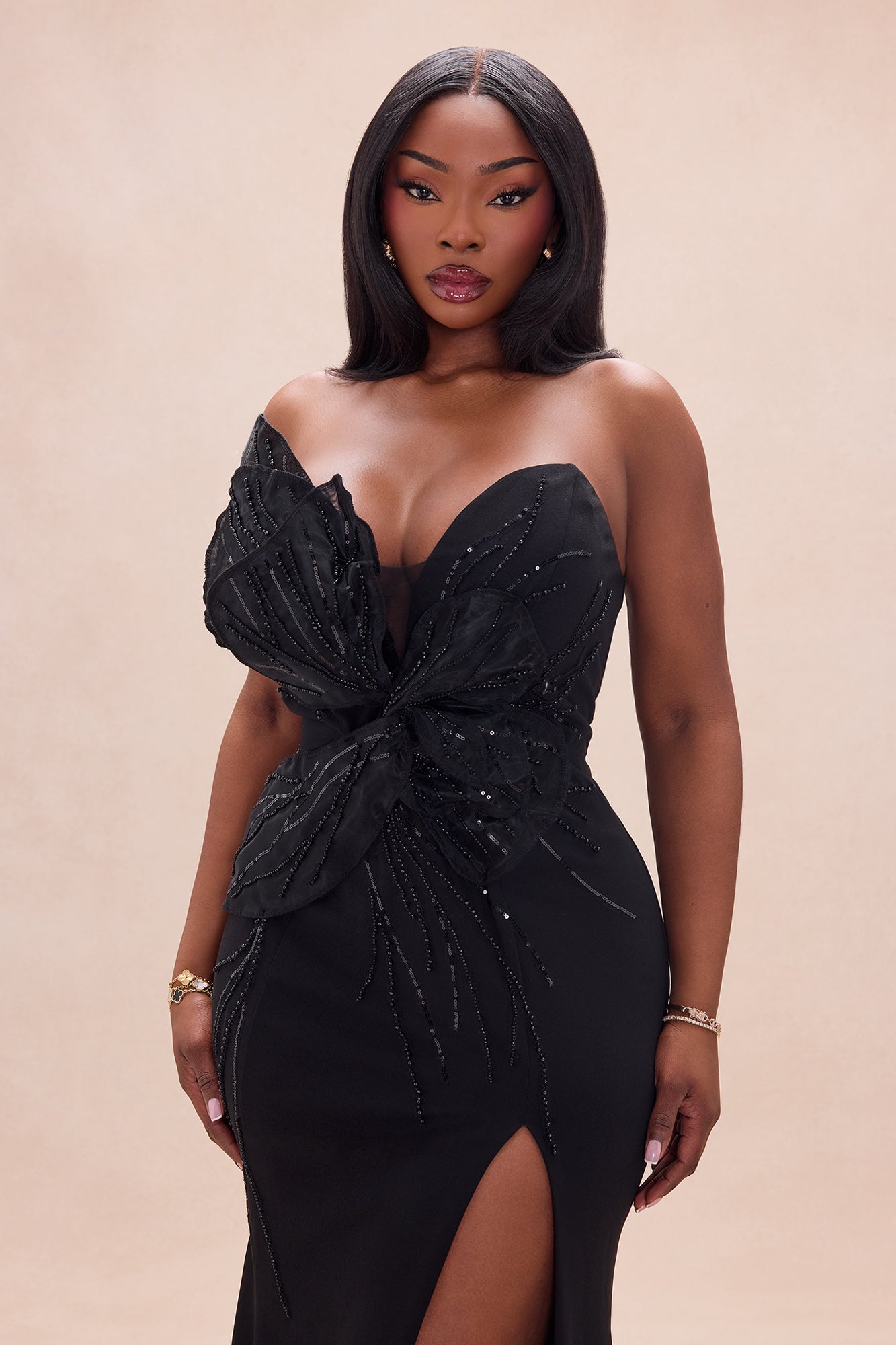 Katie Embellished Gown - Black
