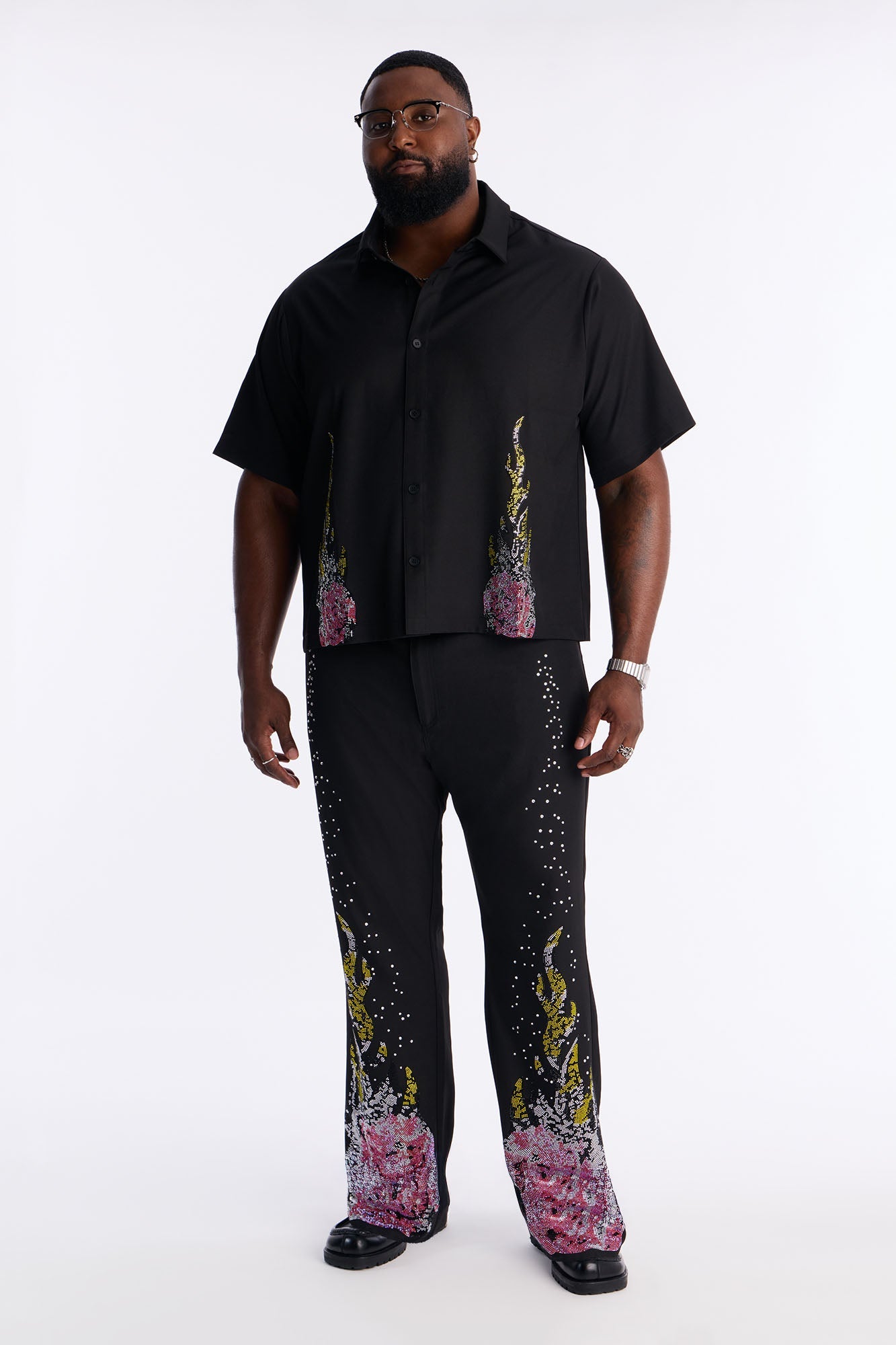 Straight Genesis Origin Embellished Trouser - Black