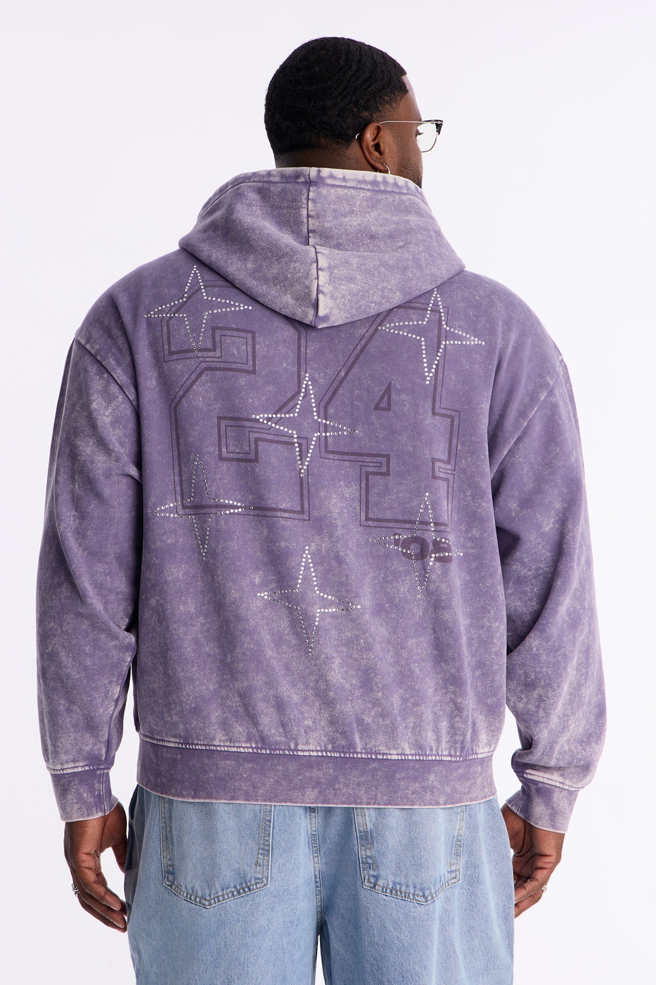 MVP Rhinestone Zip Hoodie - Lavender
