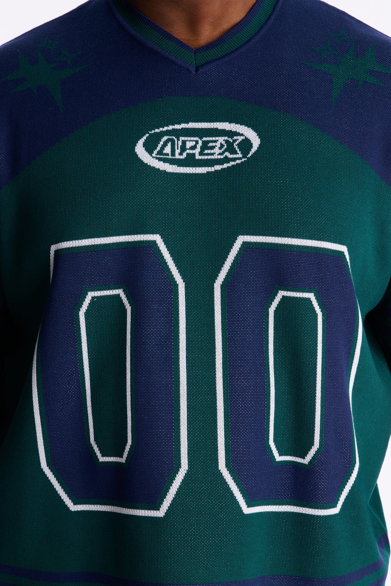 Short Sleeve Graphic Jersey Sweater - Navy/combo