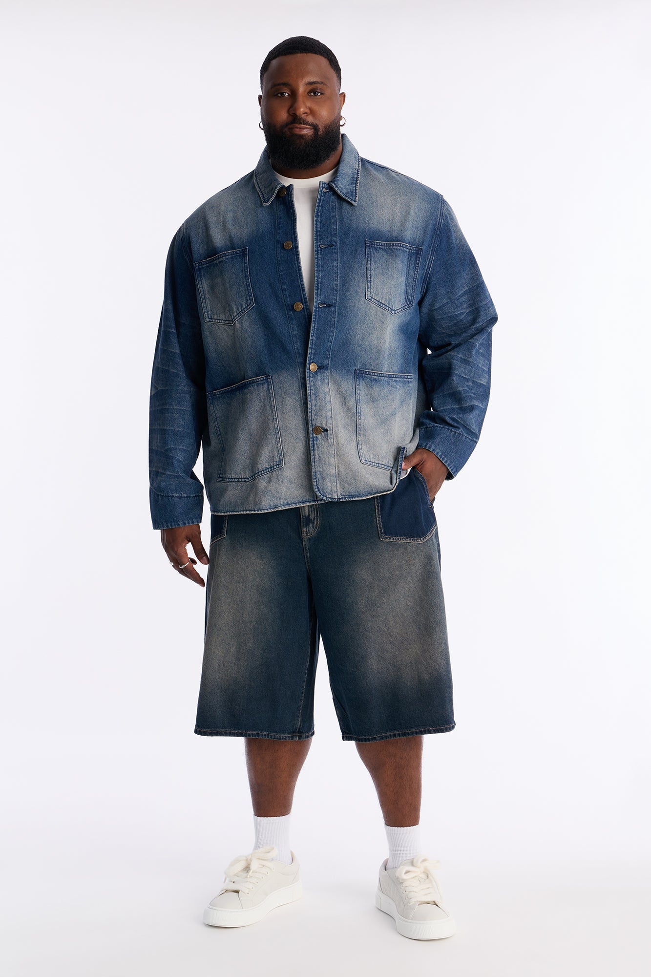 Baggy Drift Denim Short - Dark Wash
