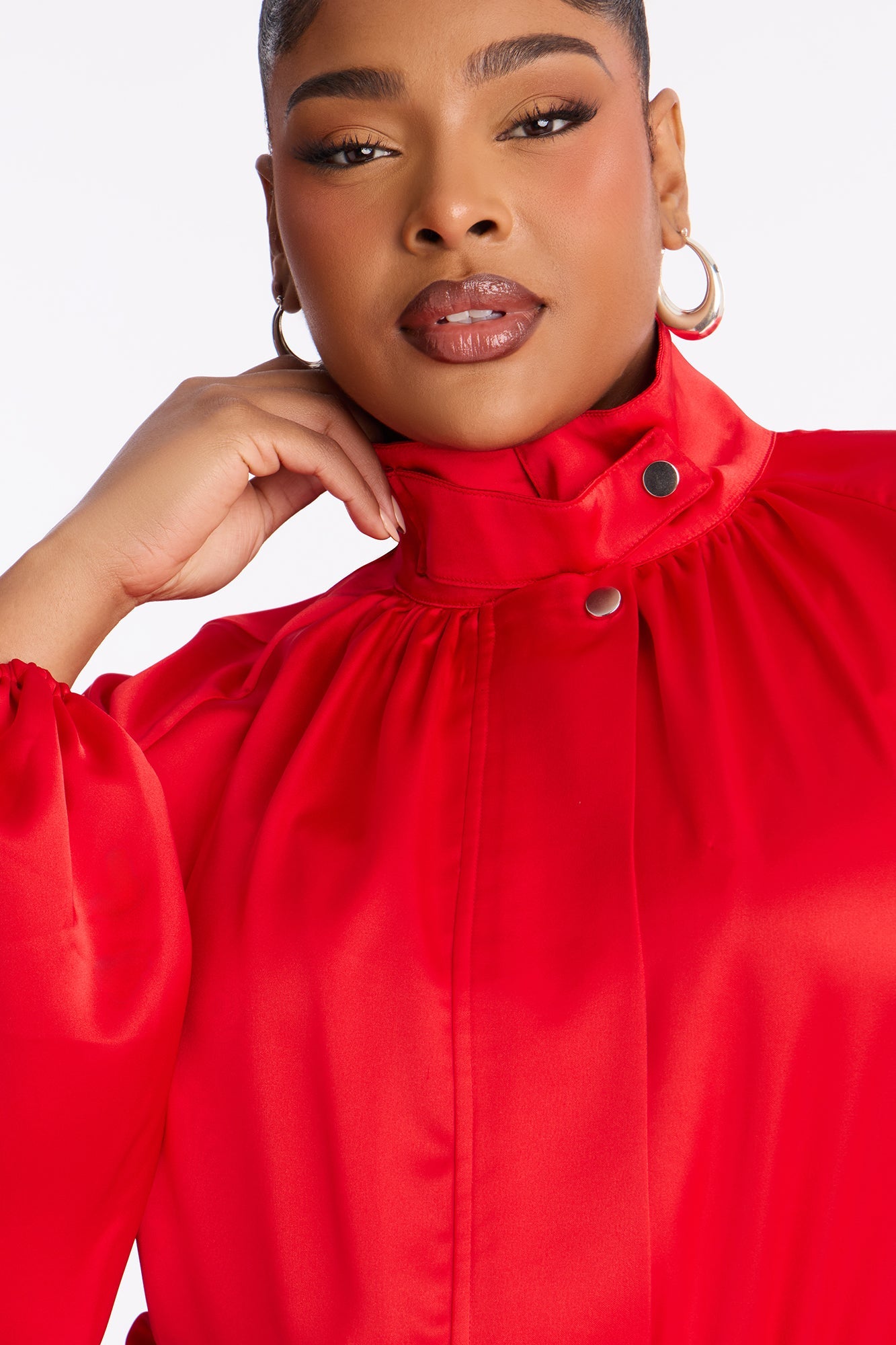 Sia Satin Collar Romper - Red