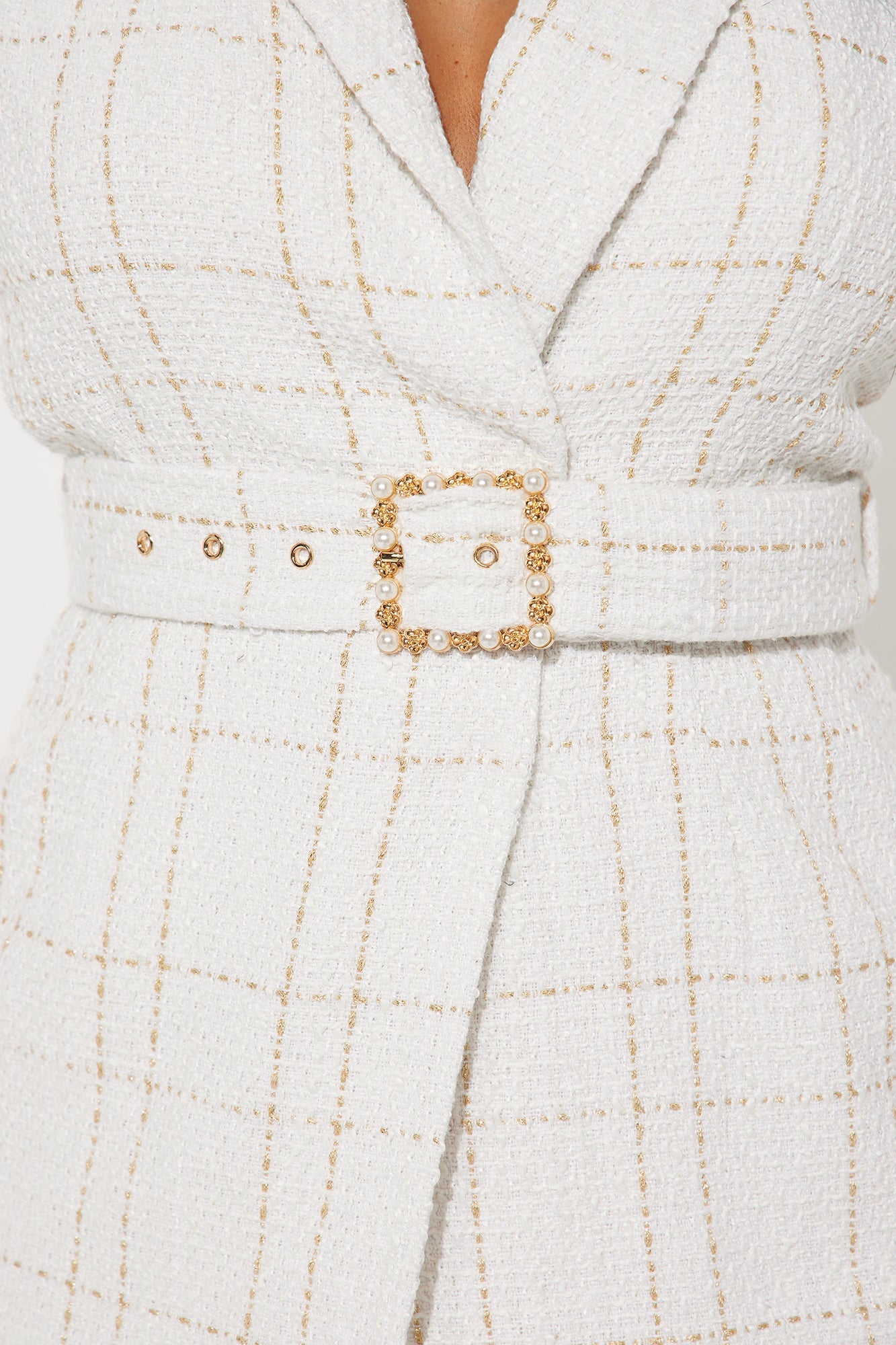 In Control Tweed Pant Set - White
