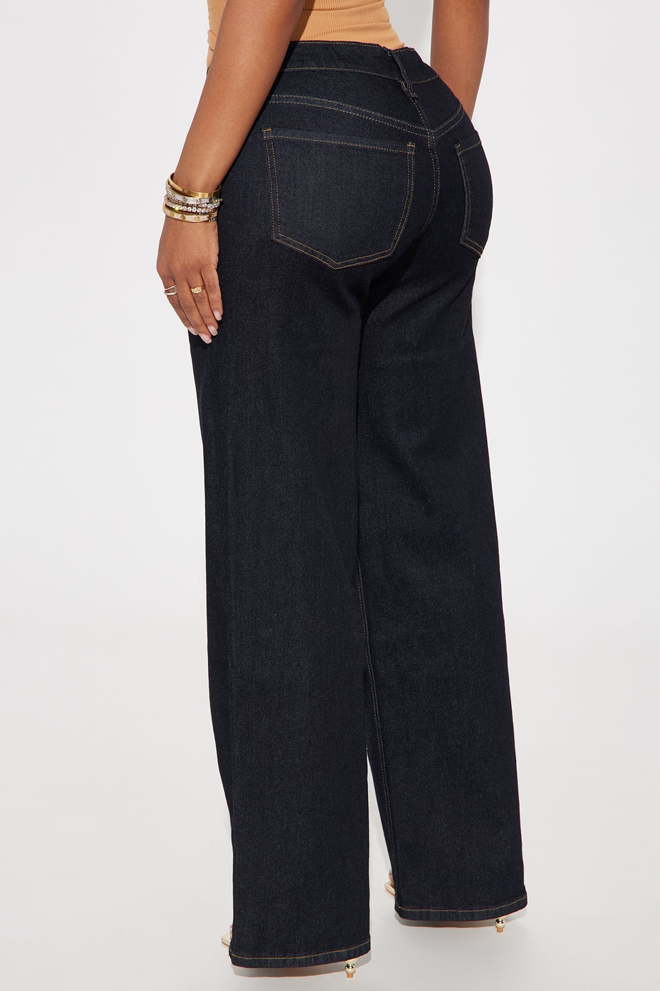 Penelope Low Rise Loose Wide Leg Jeans - Dark Wash