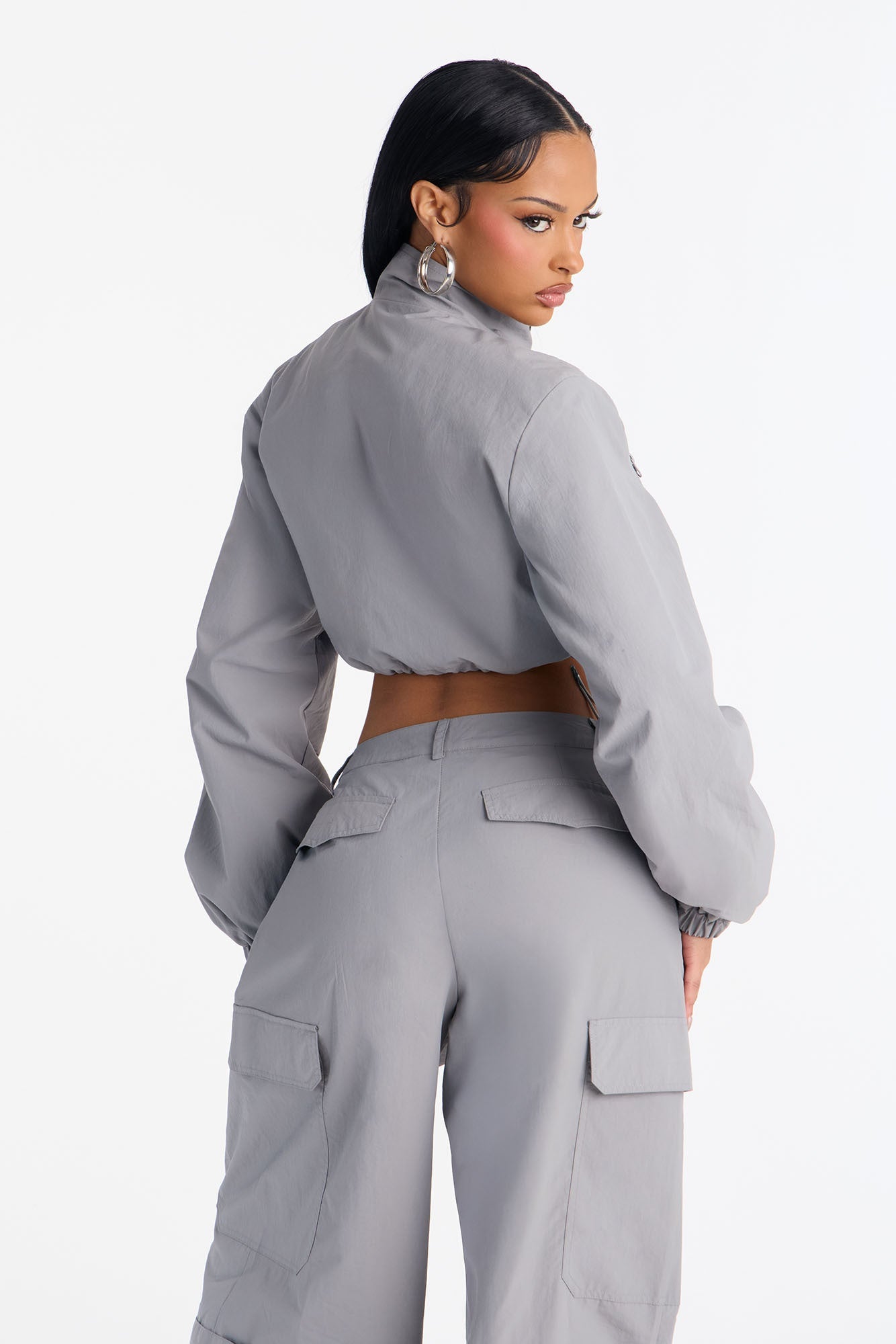 High Standards Windbreaker Zip Up Jacket - Grey