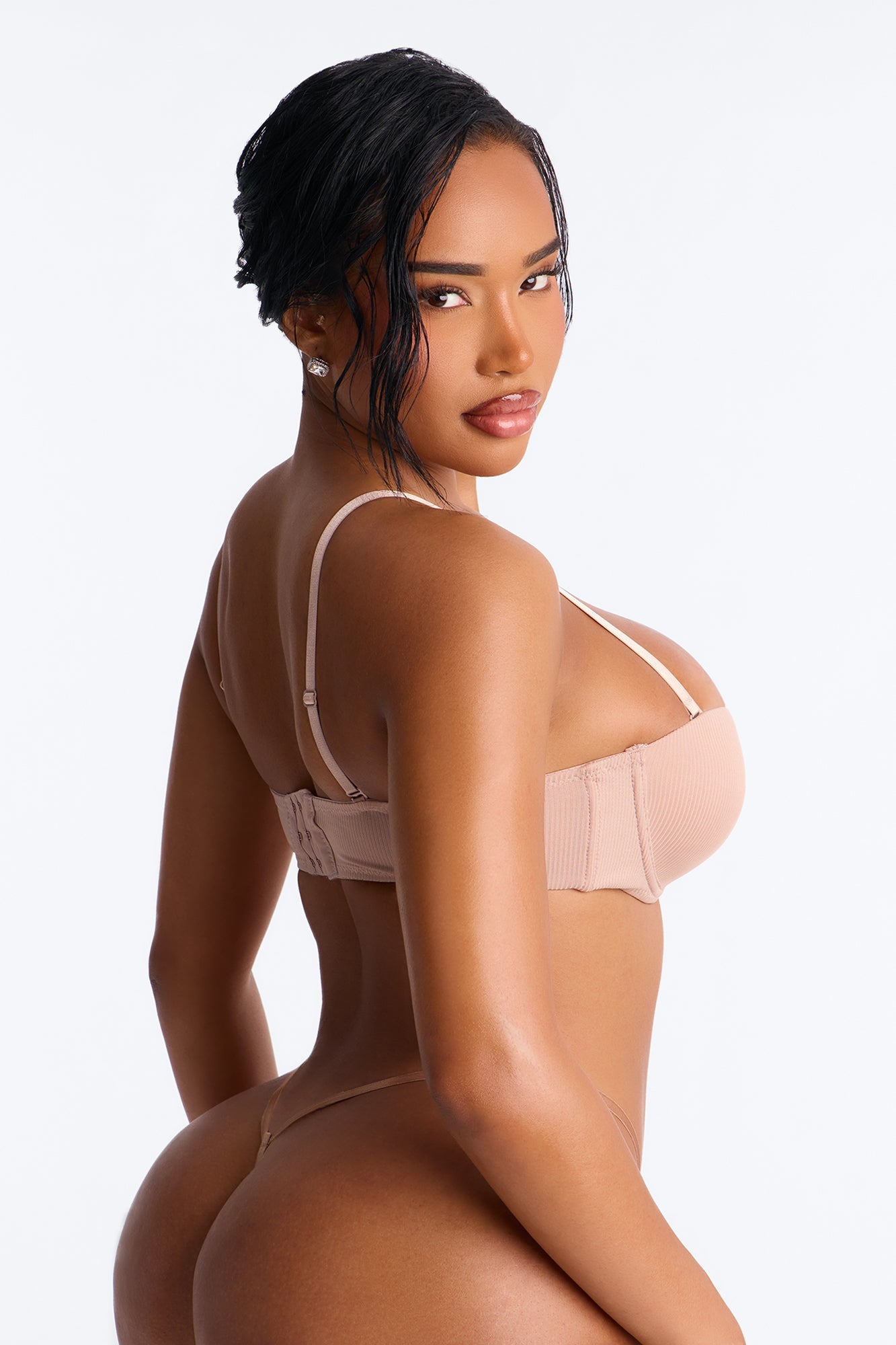 Tease Up Microfiber Lightly Lined Lace Balconette Bra - Tan