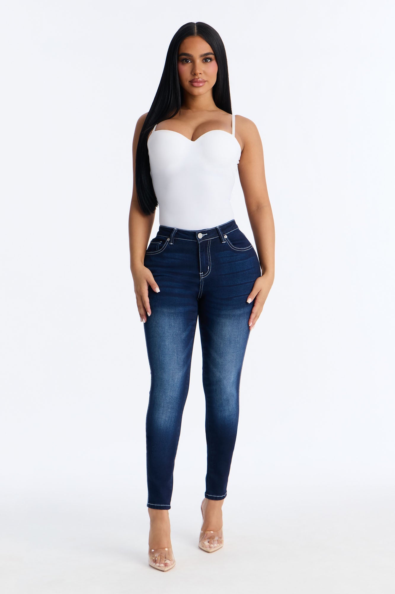 Off Record Soft Stretch Skinny Jeans - Dark Wash