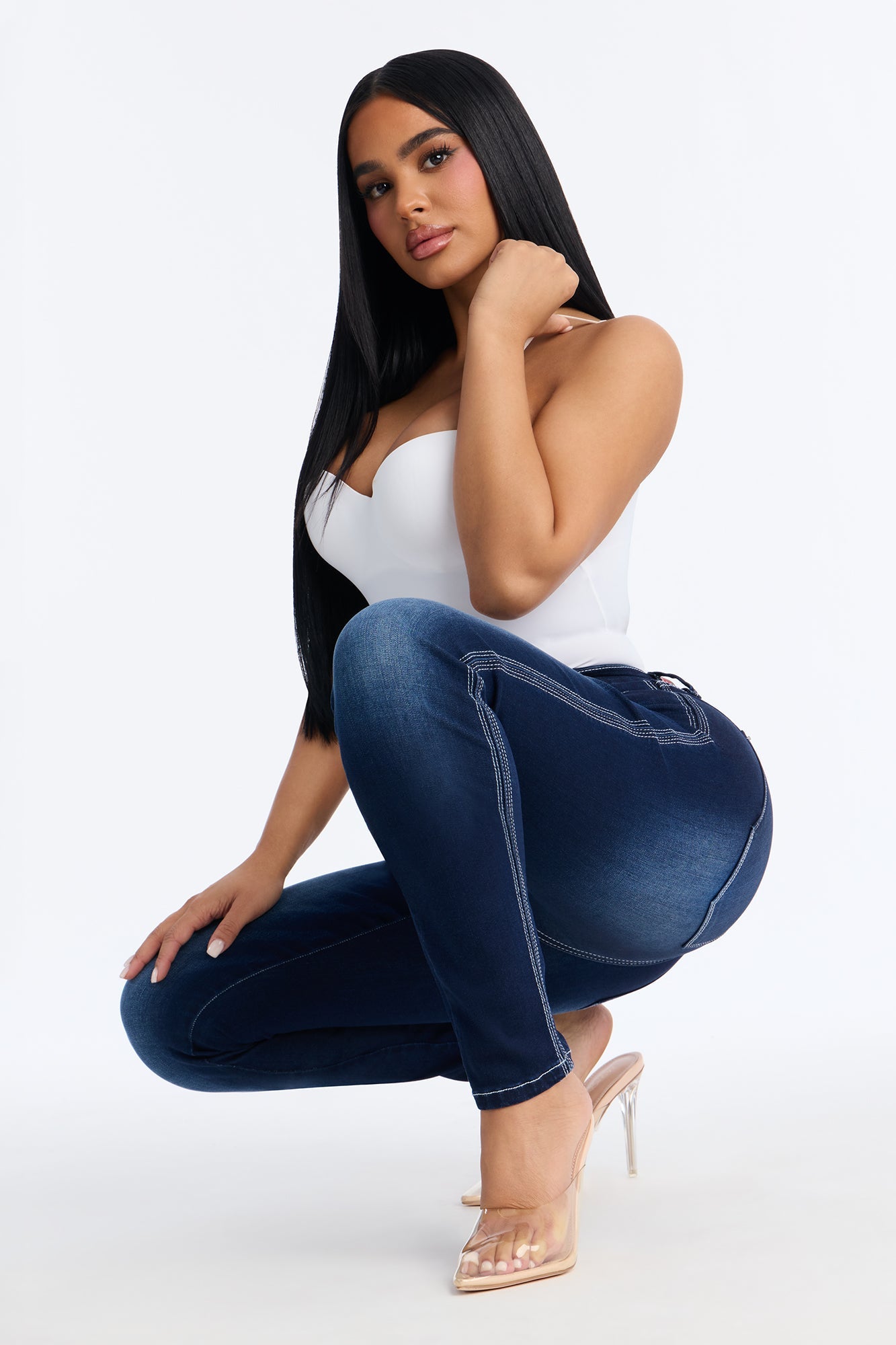 Off Record Soft Stretch Skinny Jeans - Dark Wash