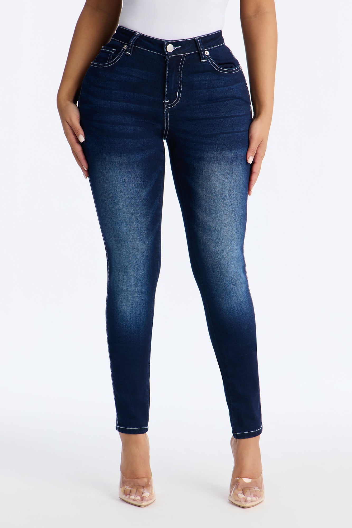 Off Record Soft Stretch Skinny Jeans - Dark Wash