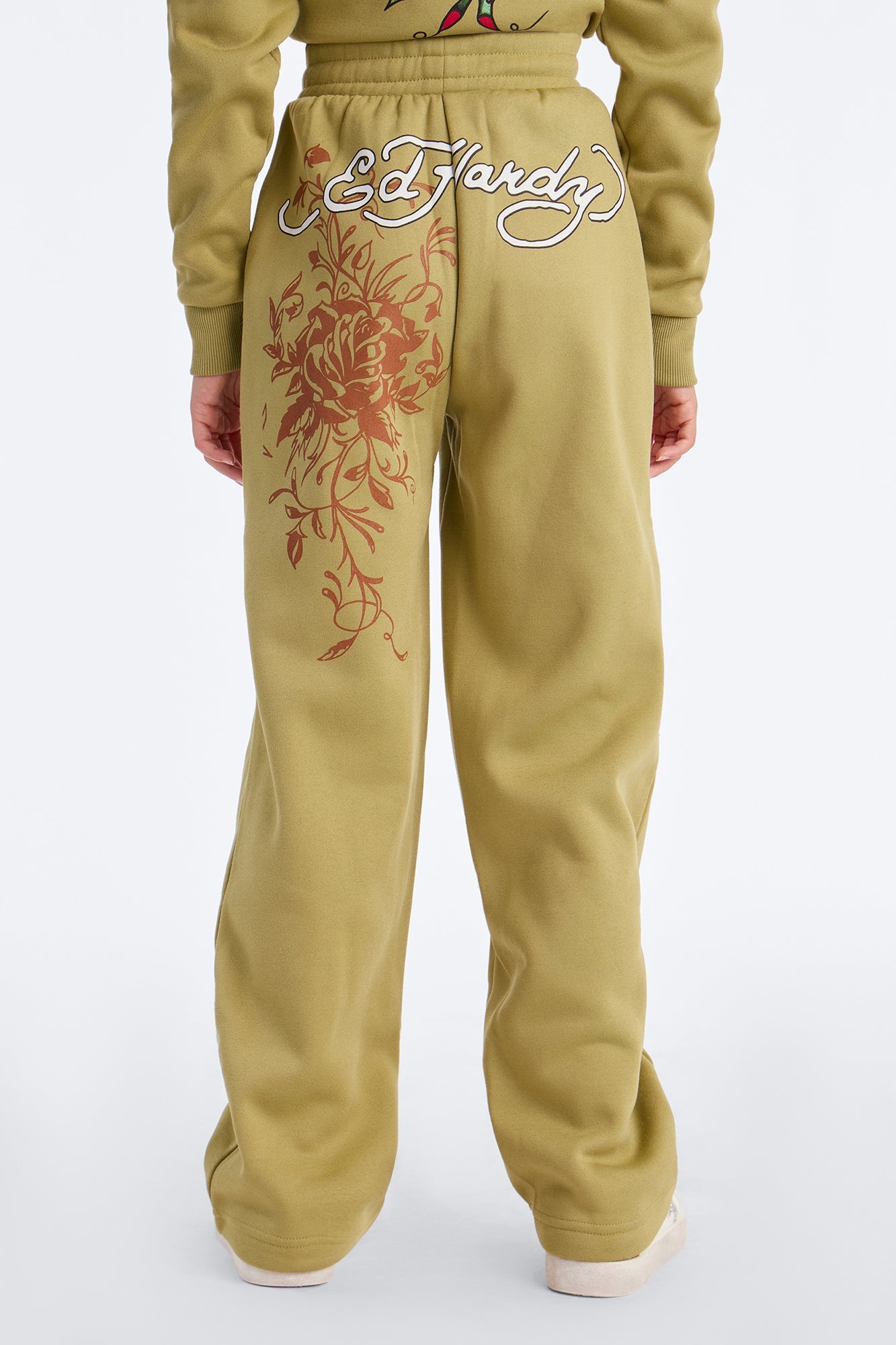 Mini Ed Hardy Bouquet Fleece Pants - Olive