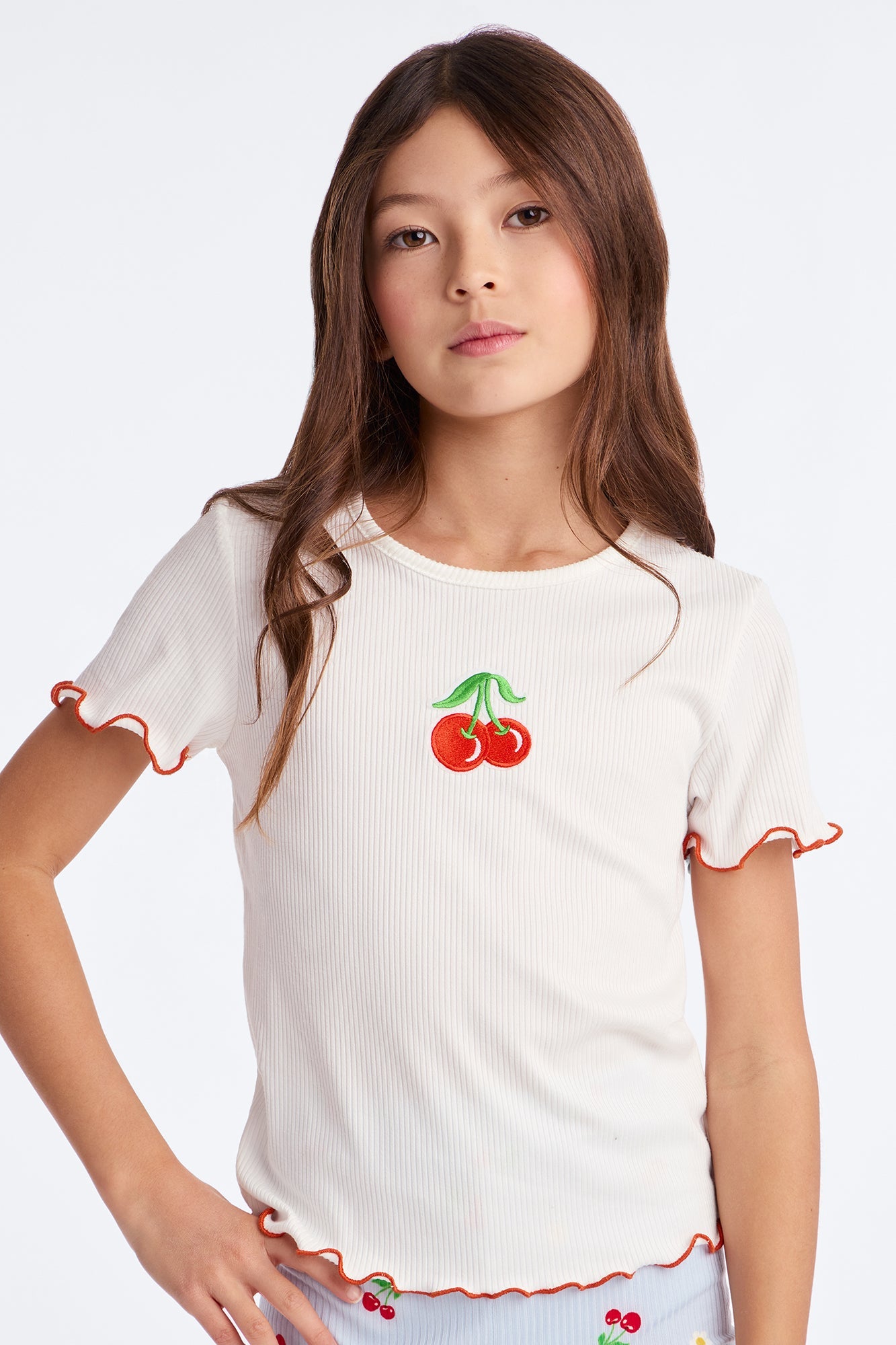 Mini Cherry On Top Flare Leg Pant Set - Blue/combo