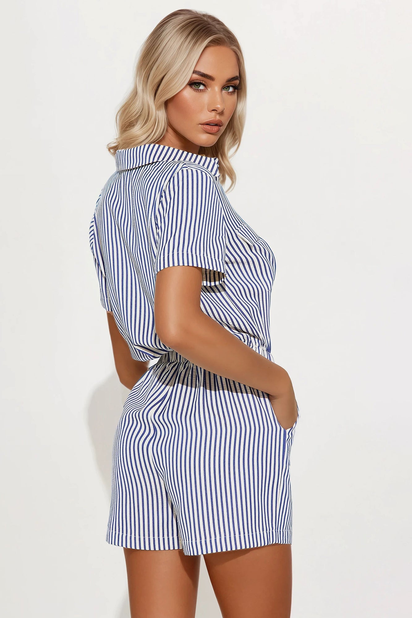 Nantucket Romper - Blue/combo