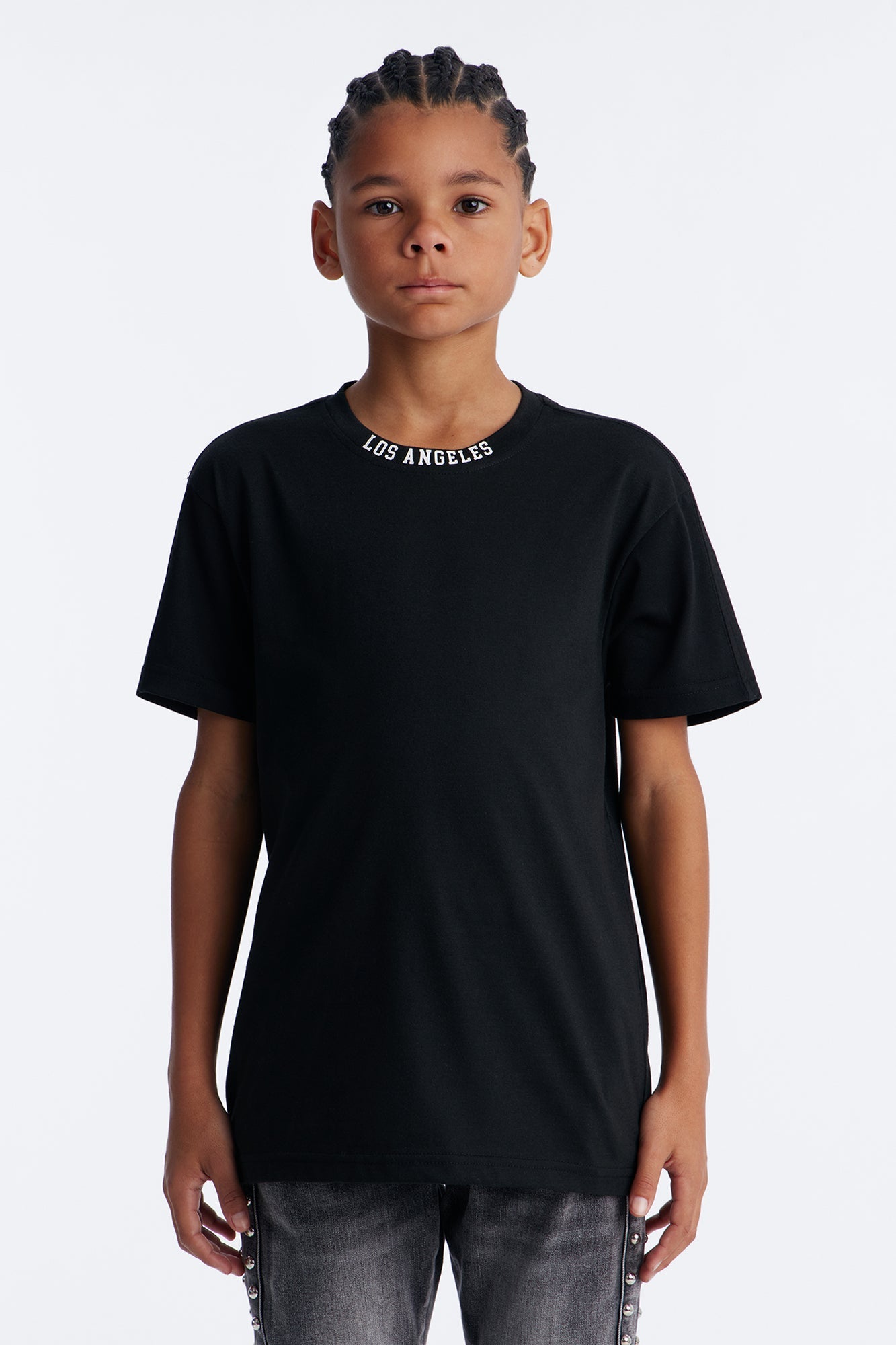 Mini Los Angeles Born Short Sleeve Front/Back Tee - Black