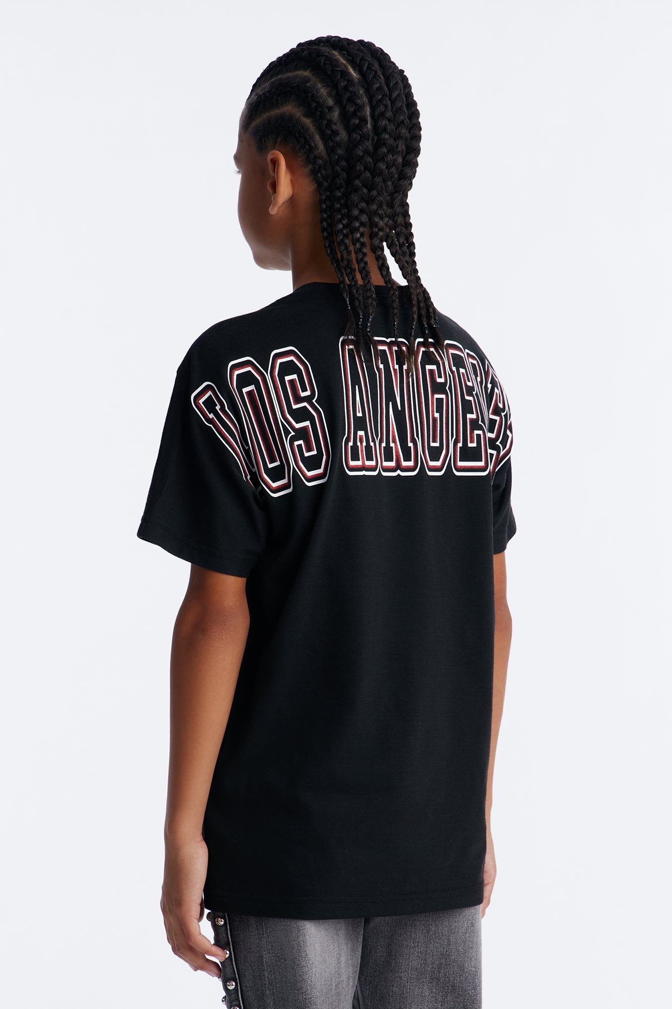 Mini Los Angeles Born Short Sleeve Front/Back Tee - Black