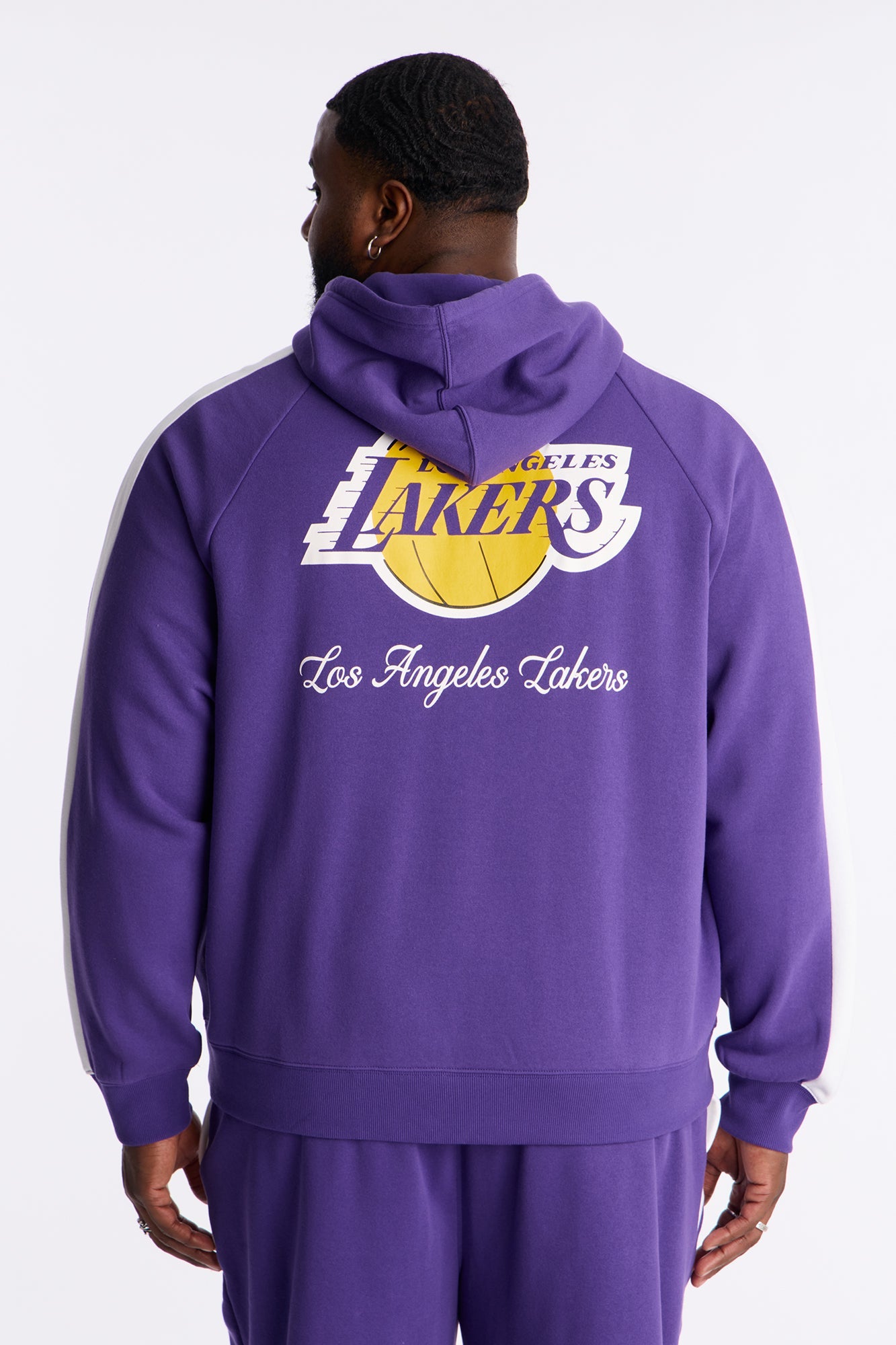 Lakers Wavey Oversized Zip Hoodie - Purple