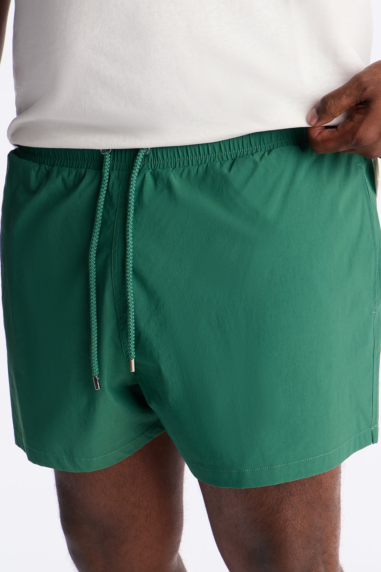 Montez Stretch Swim Trunk 4″ - Hunter Green
