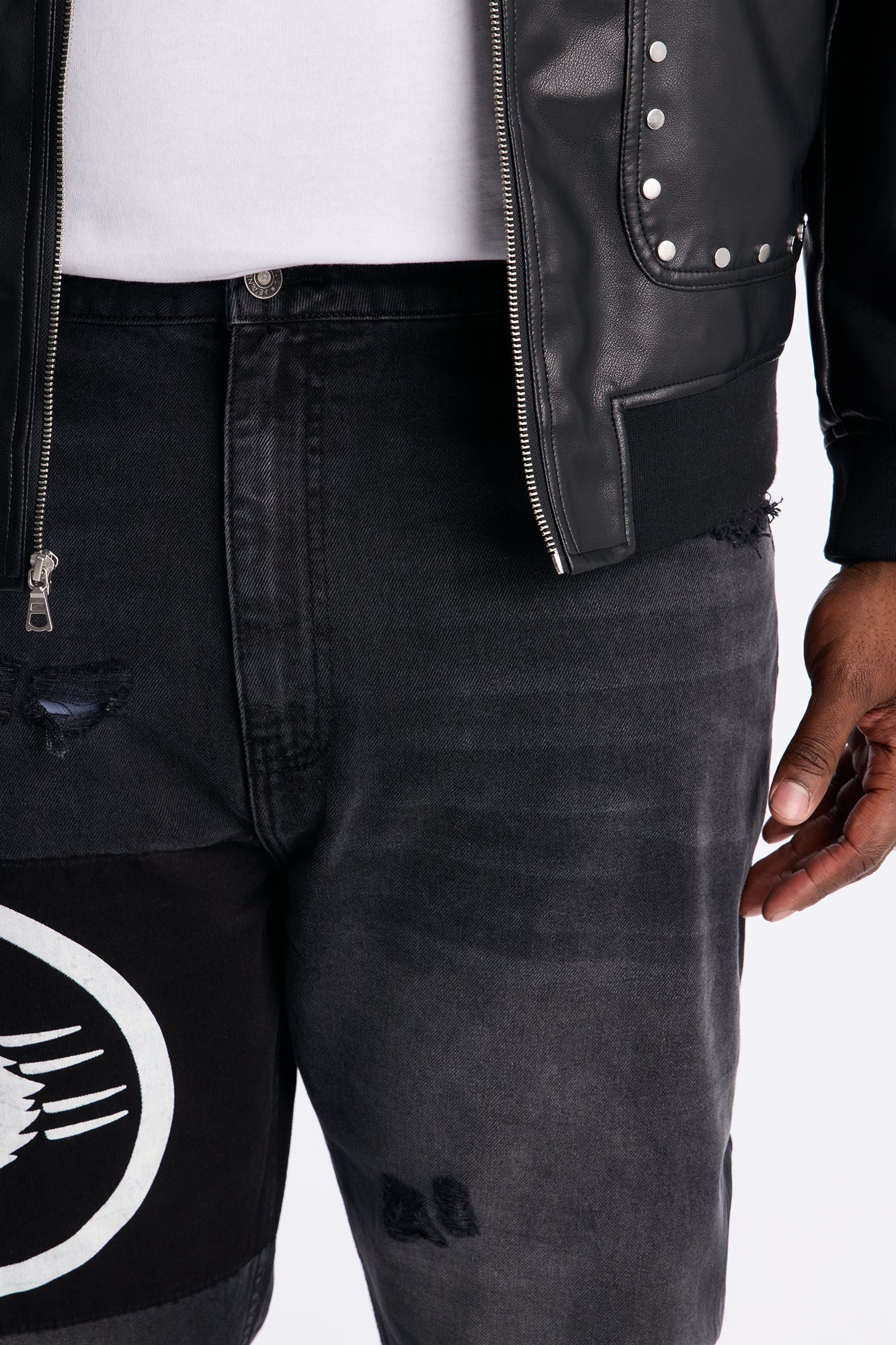Slim Runnin Rich Mentality Distressed Jean - Black Wash