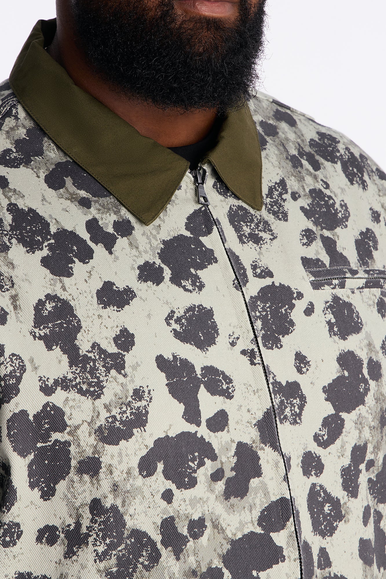 Cropped Grow Through It Zipped Work Jacket - Green