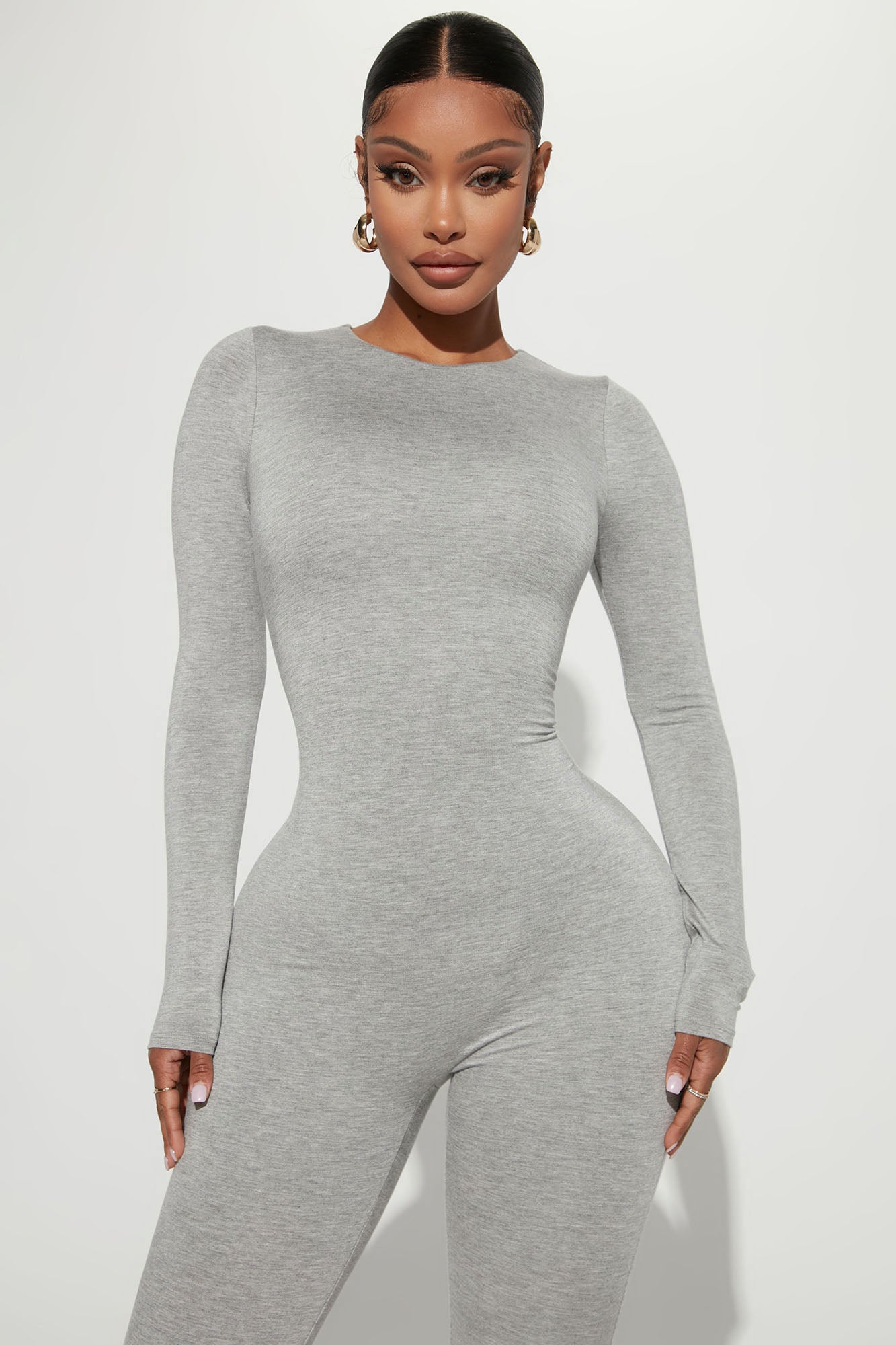 Bre Butter Snatched Jumpsuit - Heather Grey