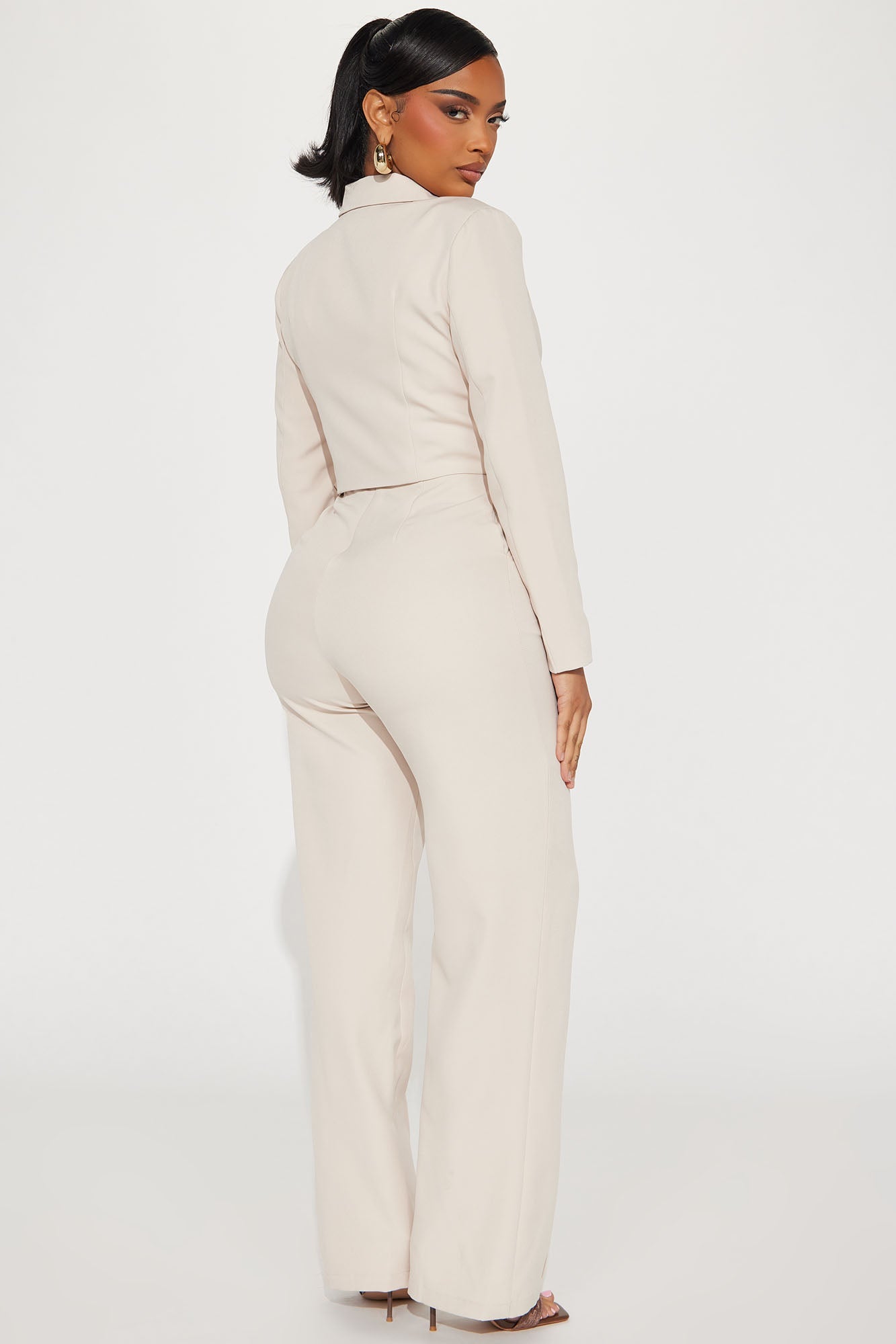 Quick Break 2 Piece Jumpsuit Set - Beige