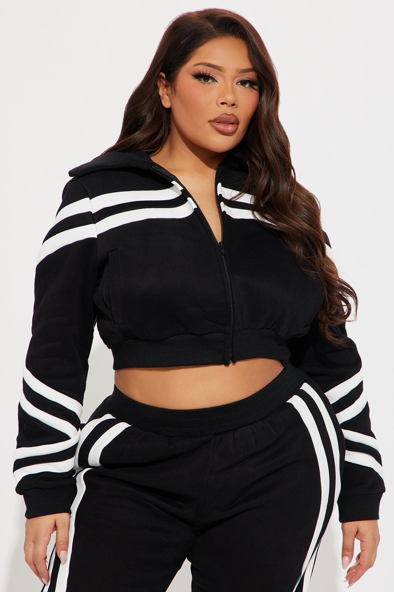 Zoe Fleece Pant Set - Black/combo