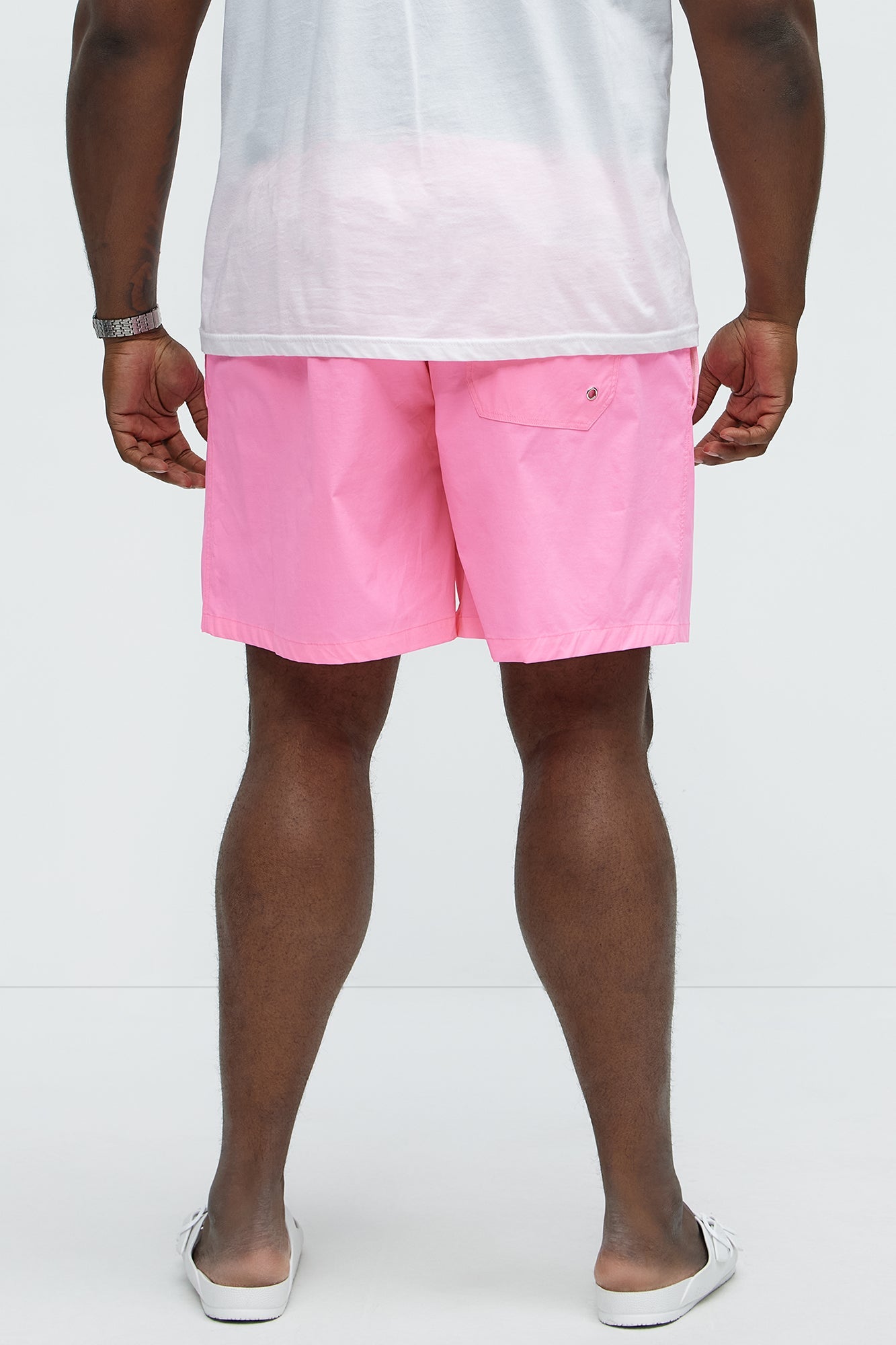 Montez Stretch Swim Trunk 7″ - Neon Pink