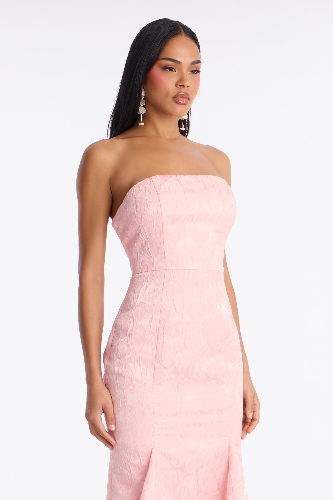 Bloom Baby Jacquard Maxi Dress - Pink