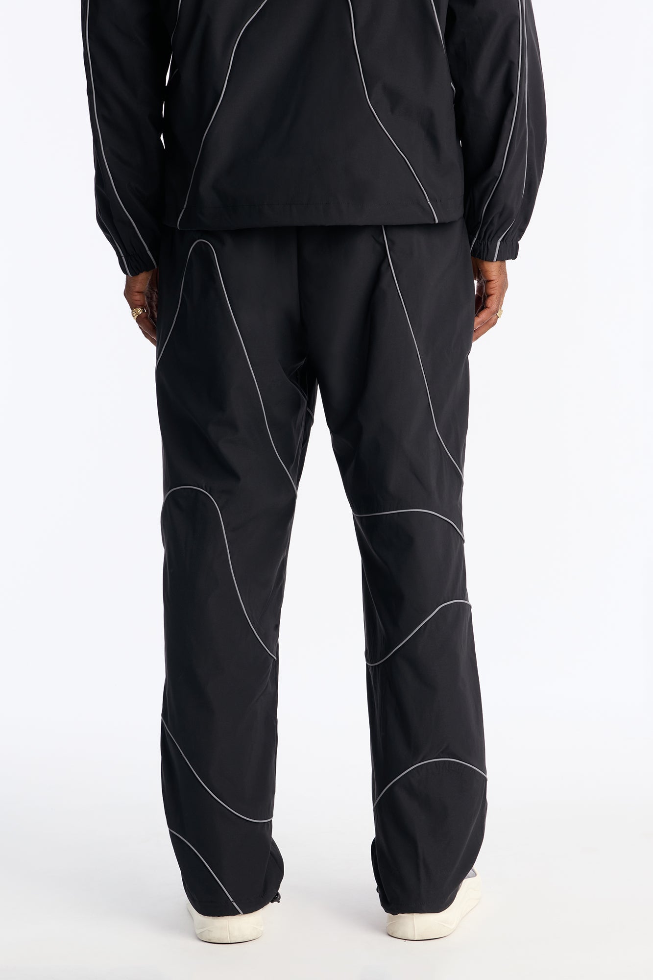 Straight Futuristic Mode Track Pant - Black