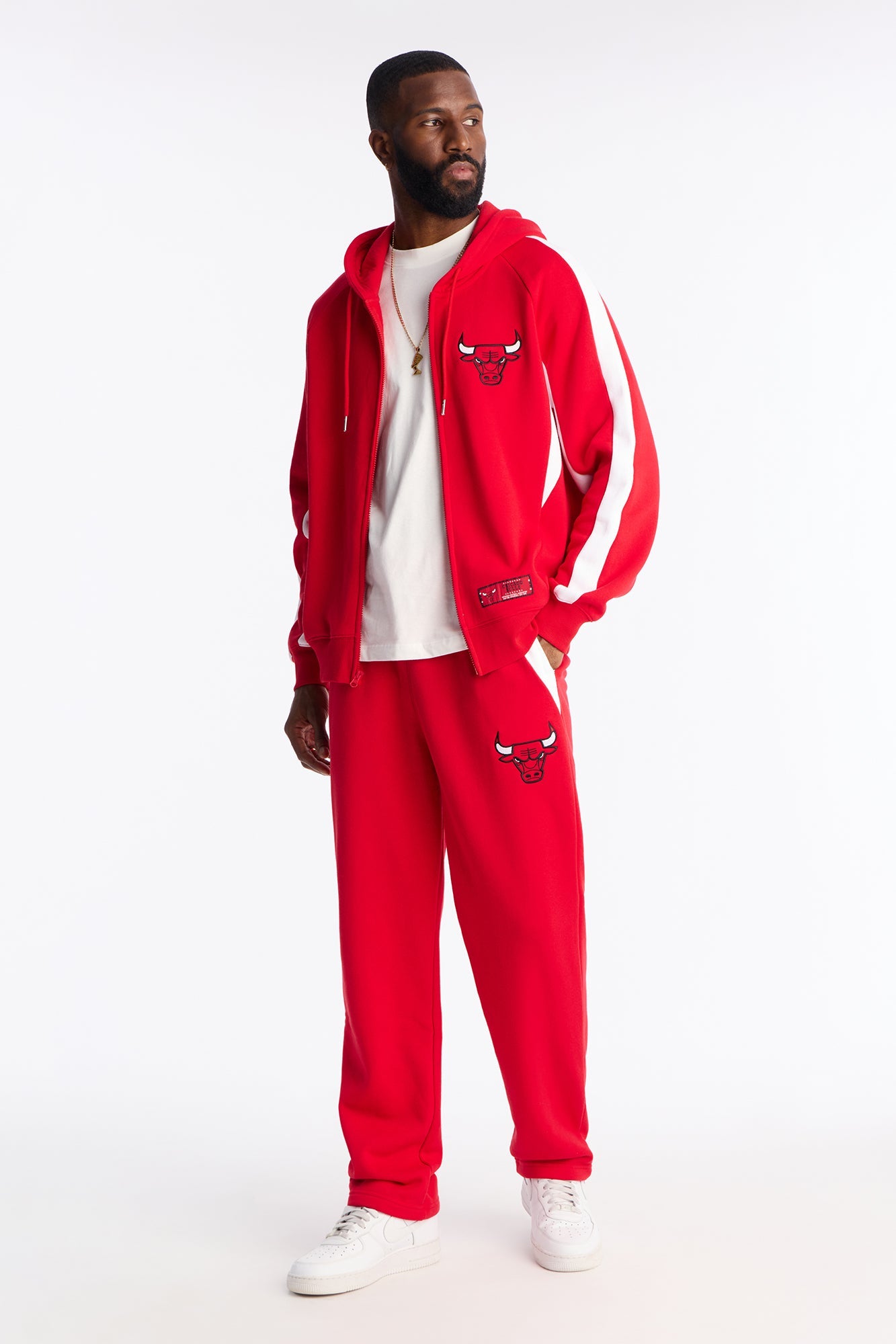 Bulls Wavey Wide Sweatpants - Red