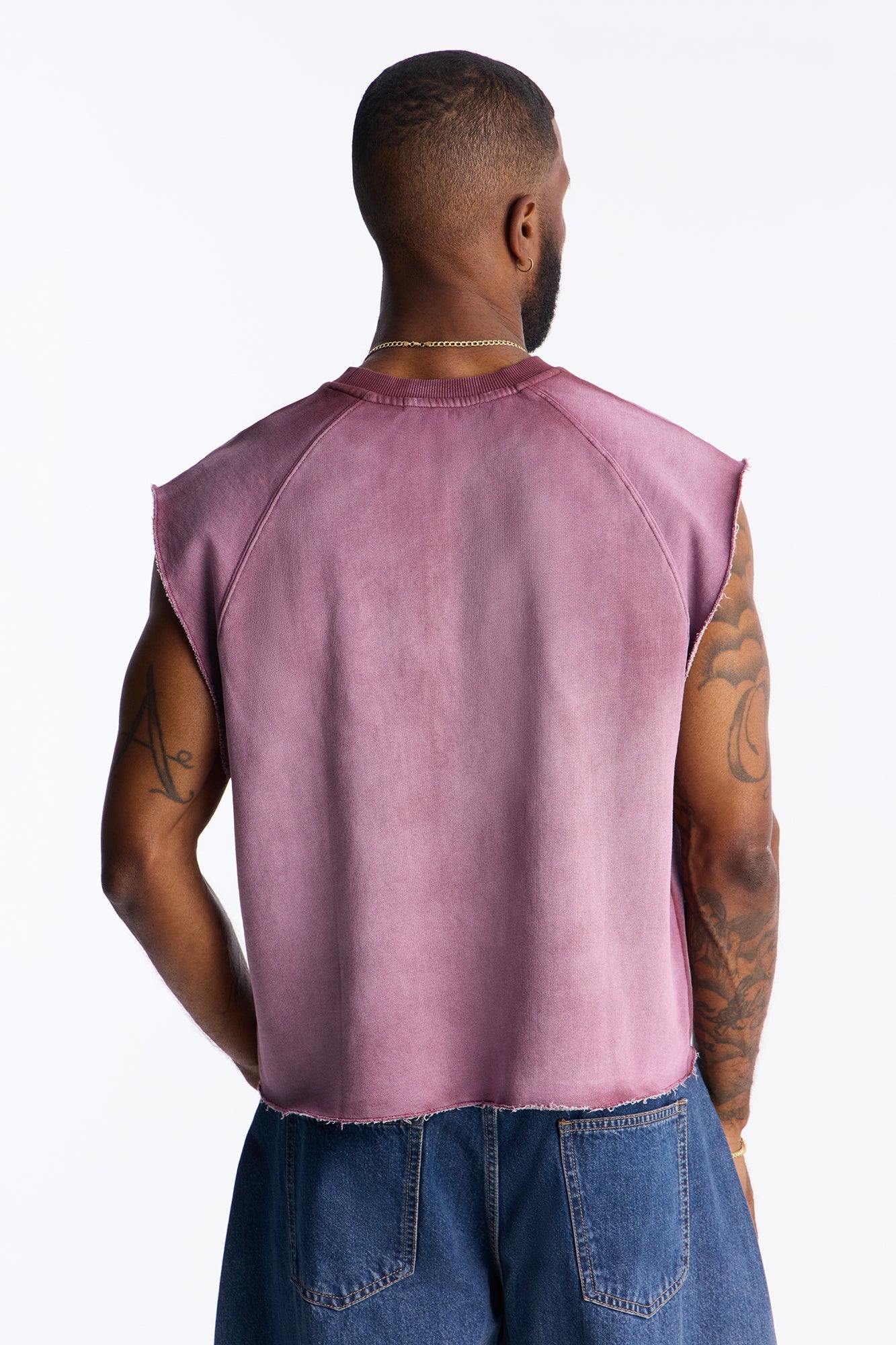 Boiler Washed Boxy Muscle Tee - Plum