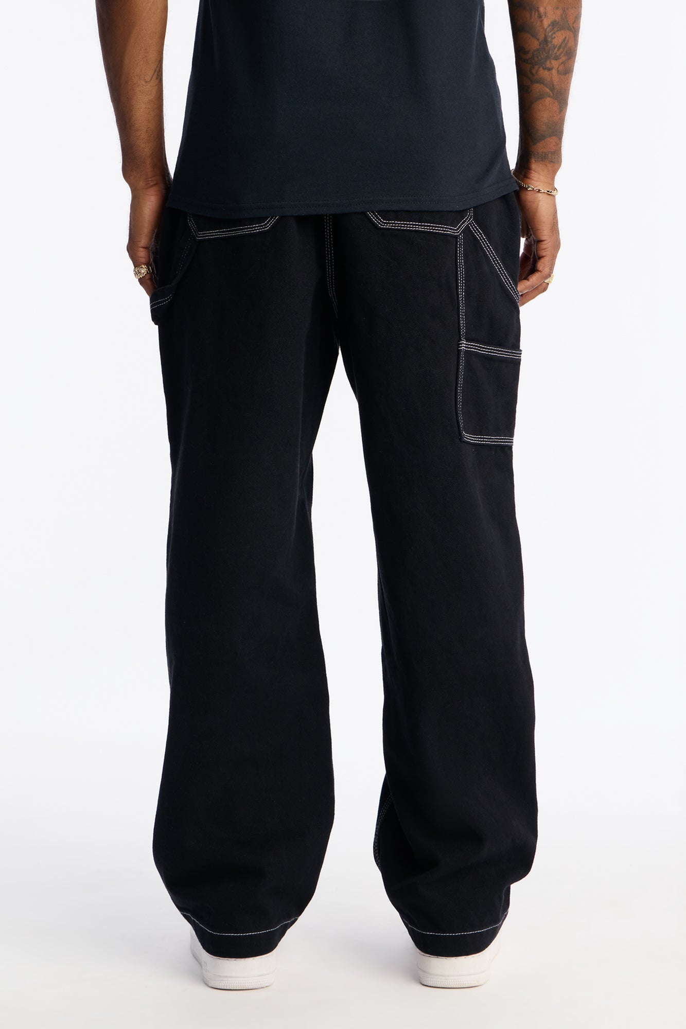 Baggy Tetris Maze Multi Pocket Pant - Black