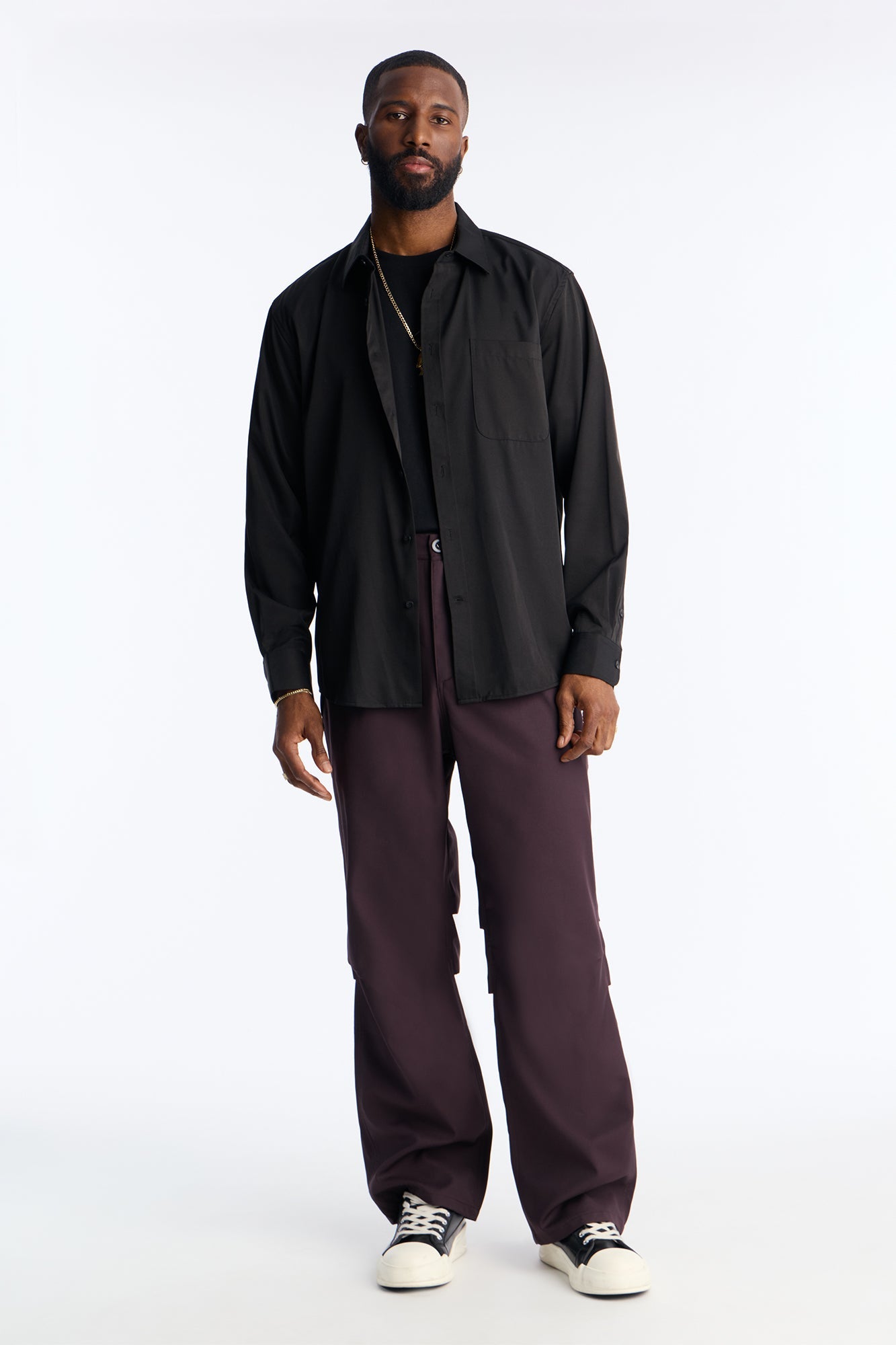 Baggy Astoria Inverted Pockets Trouser - Wine