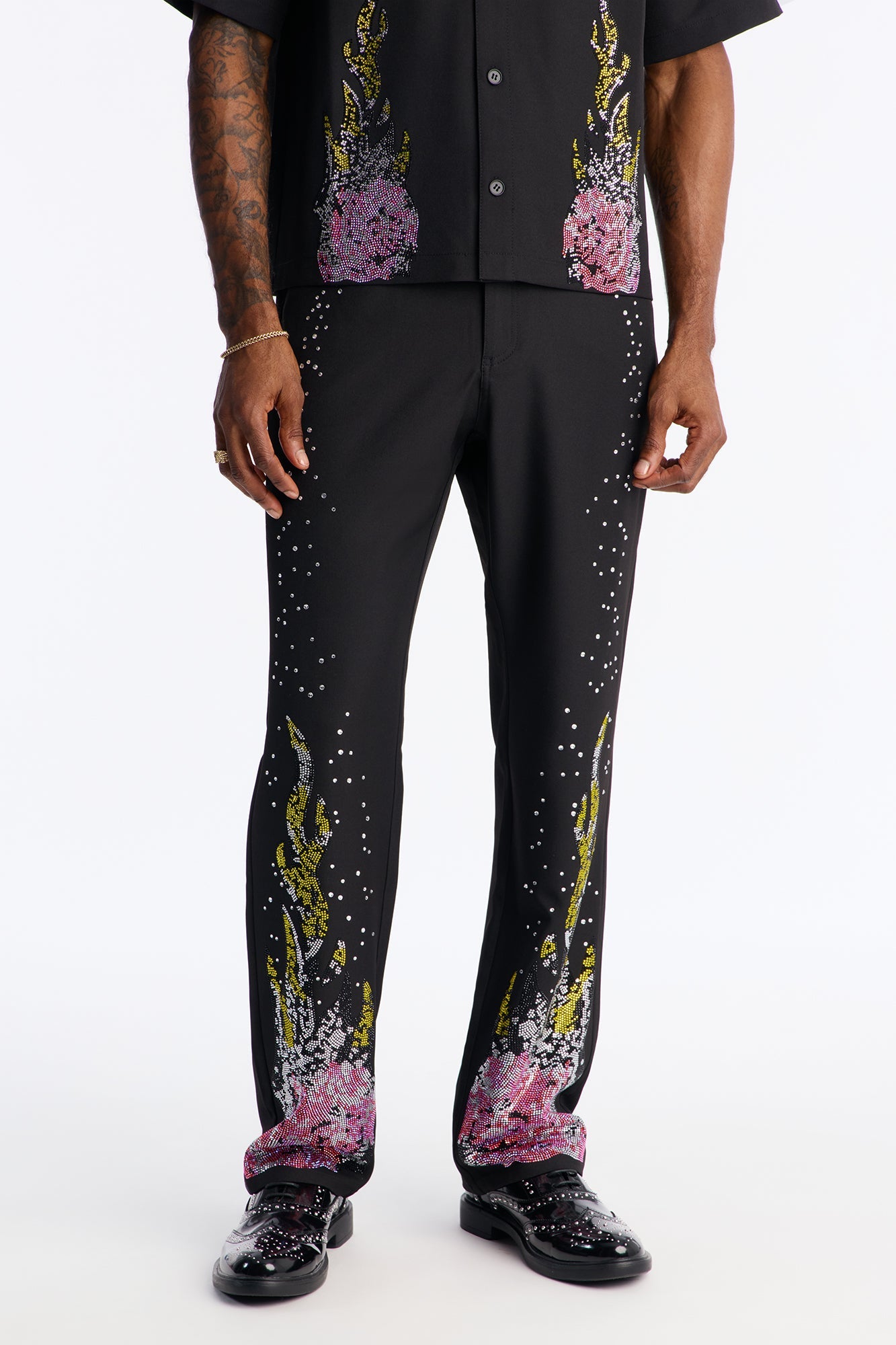 Straight Genesis Origin Embellished Trouser - Black