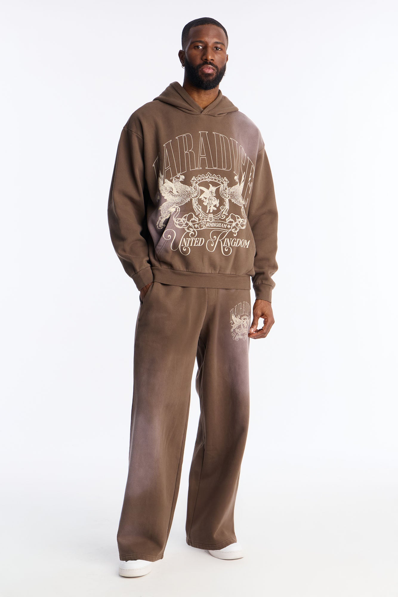 Paradise United Kingdom Washed Hoodie - Brown