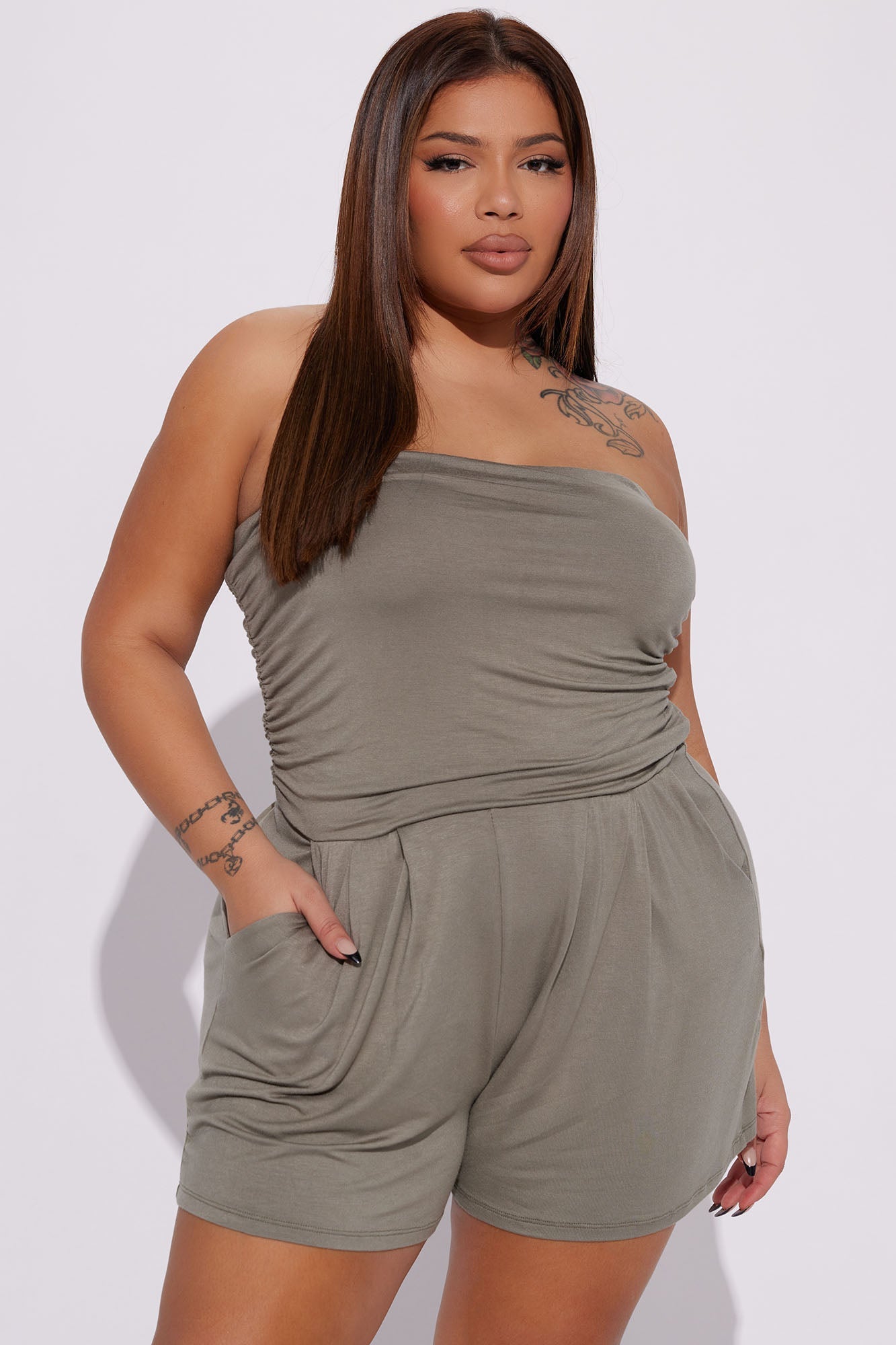 Anchors Away Romper - Olive