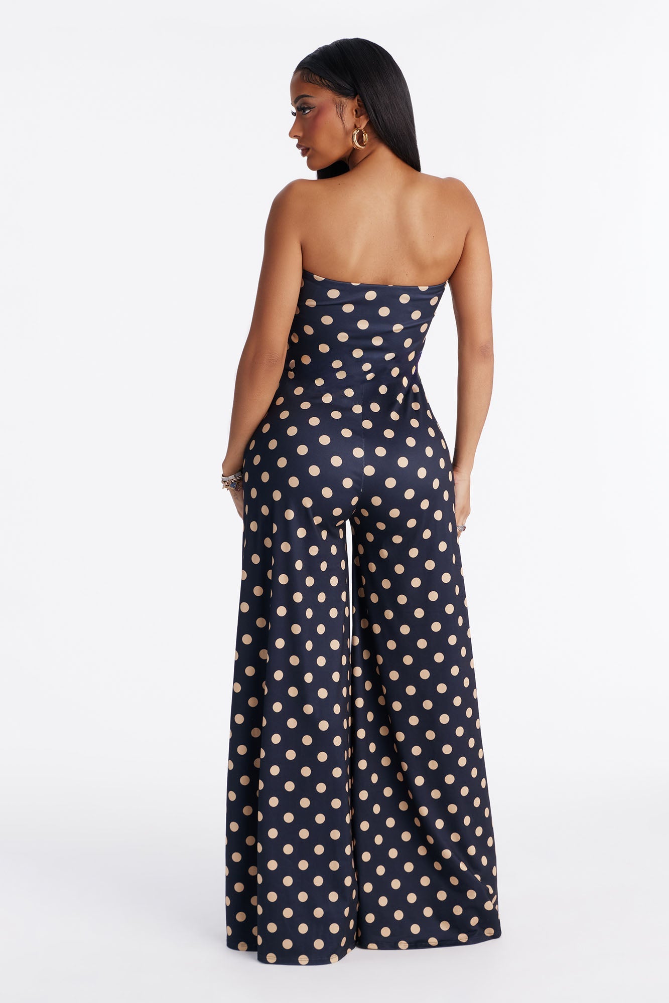 Penny Polka Dot Strapless Jumpsuit - Black/combo