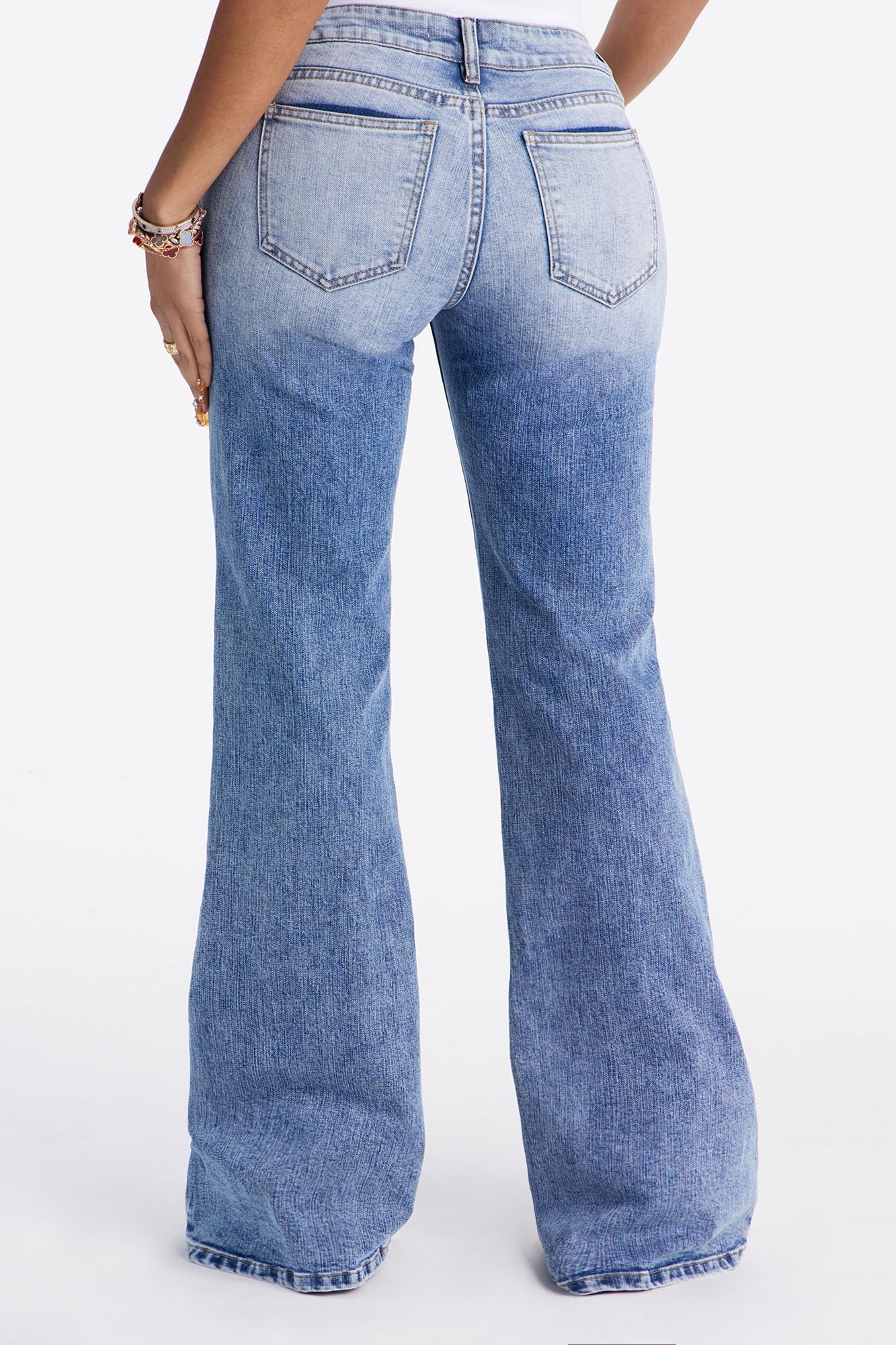 Camden Compression Low Rise Flare Jeans - Light Wash