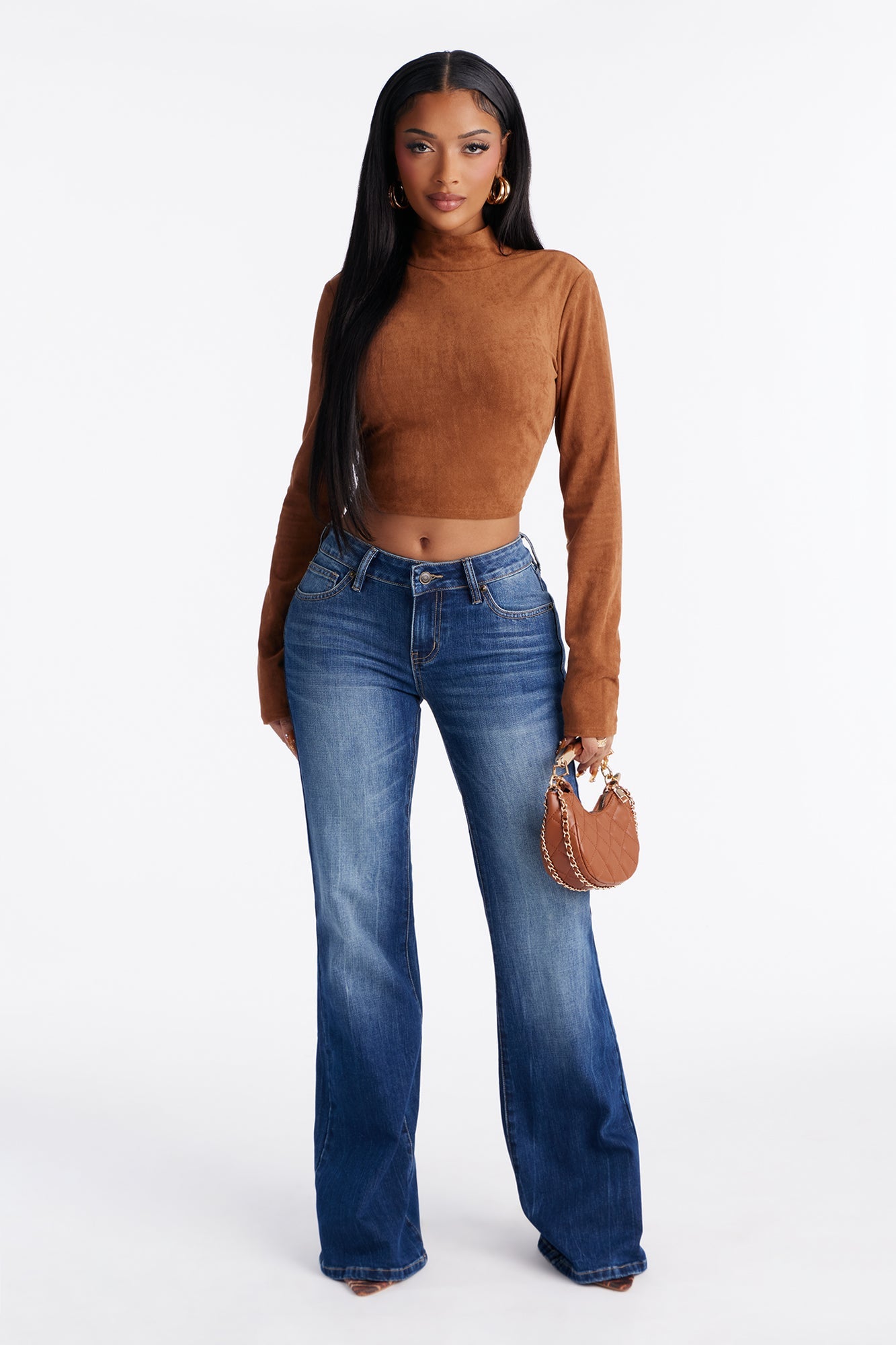 Camden Compression Low Rise Flare Jeans - Dark Wash