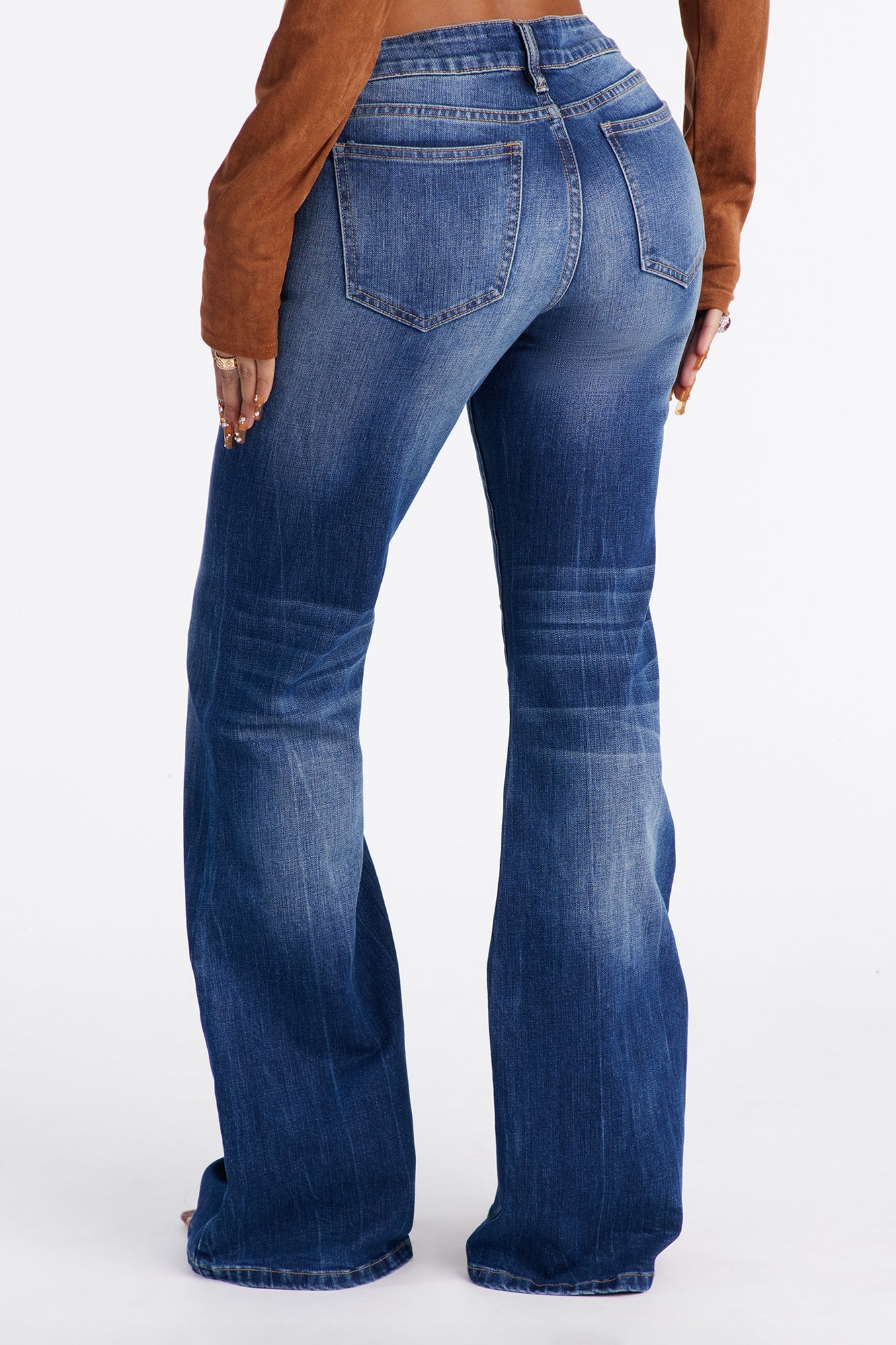 Camden Compression Low Rise Flare Jeans - Dark Wash