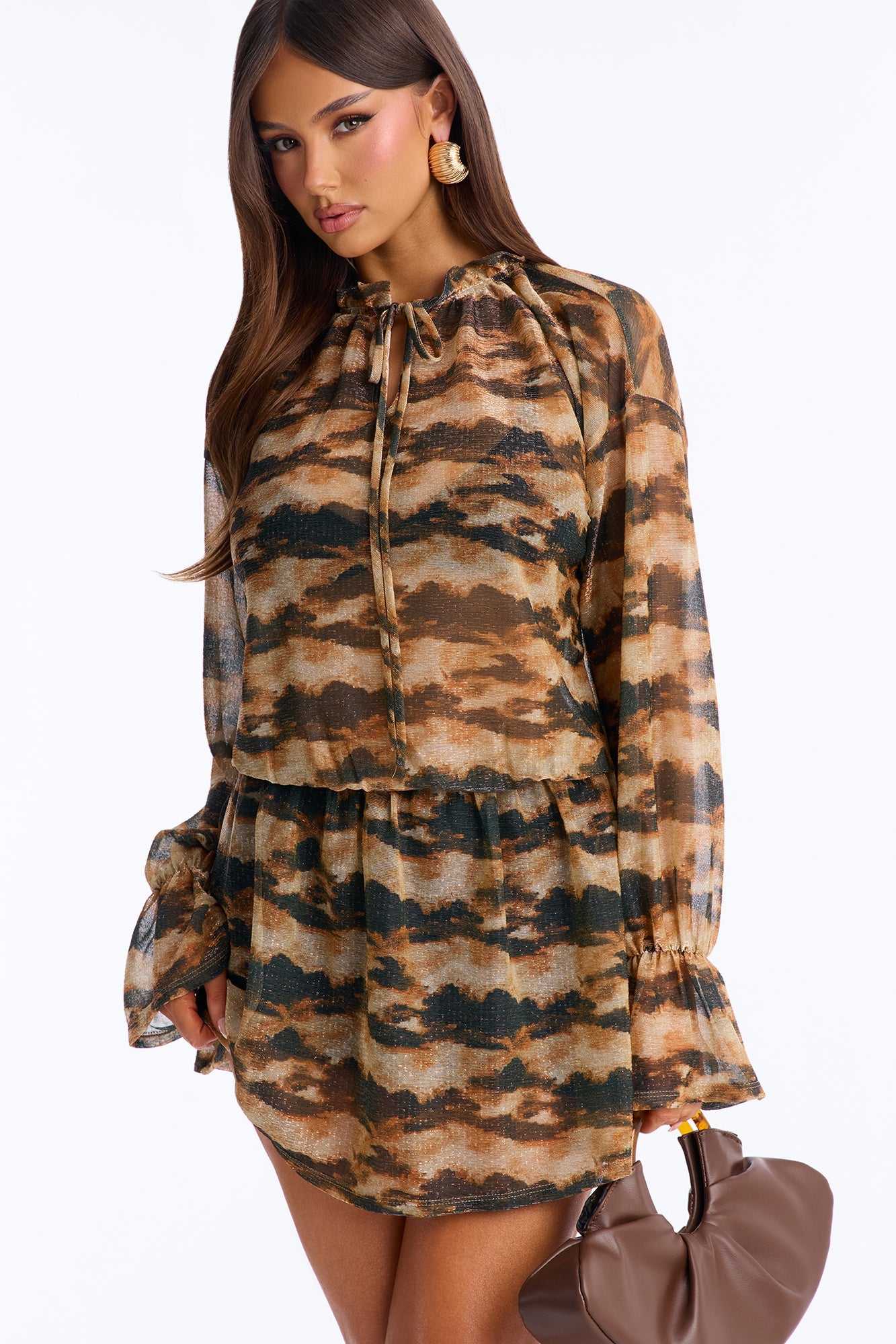 Whitney Metallic Mini Dress - Black/combo