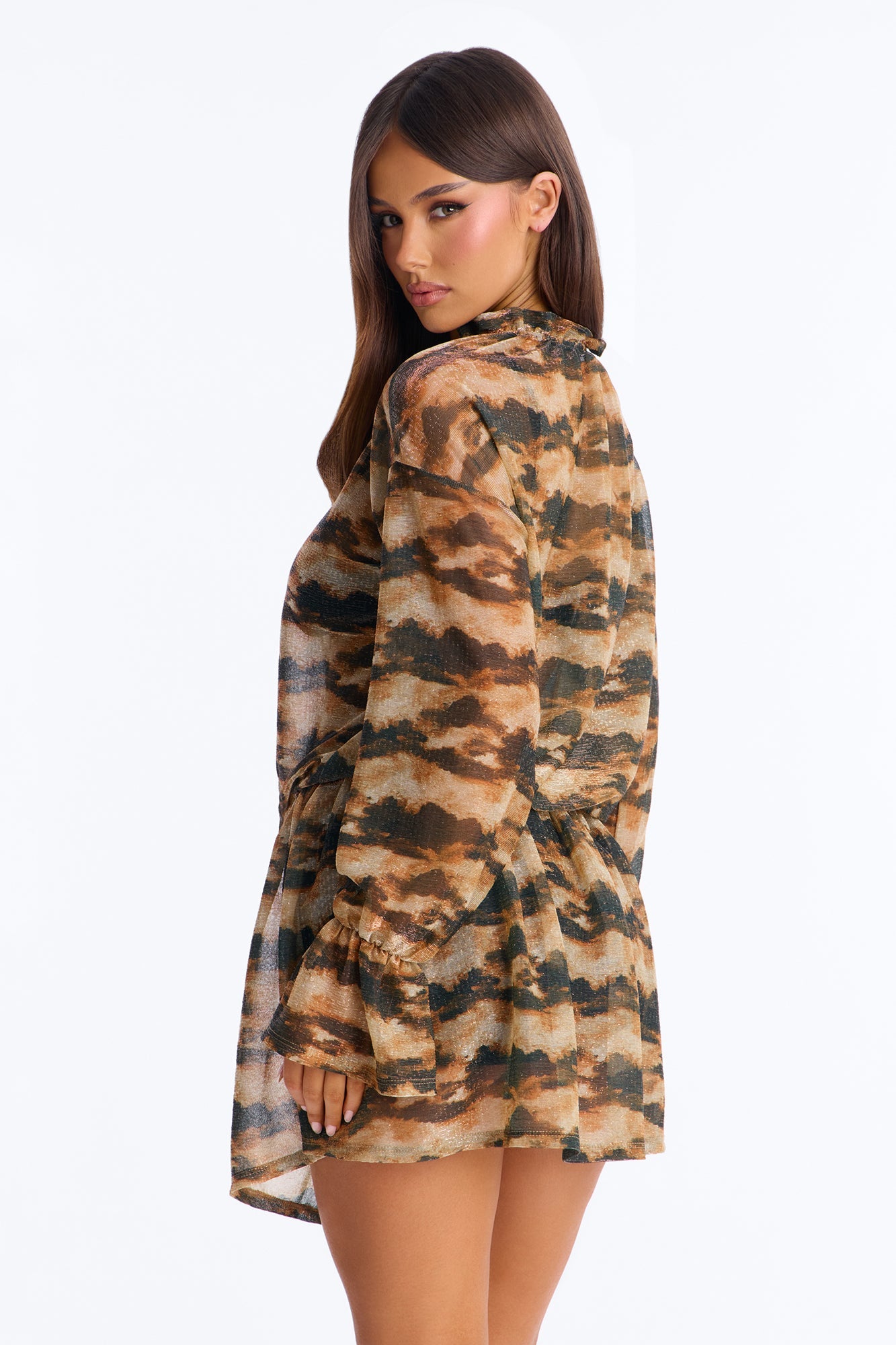 Whitney Metallic Mini Dress - Black/combo