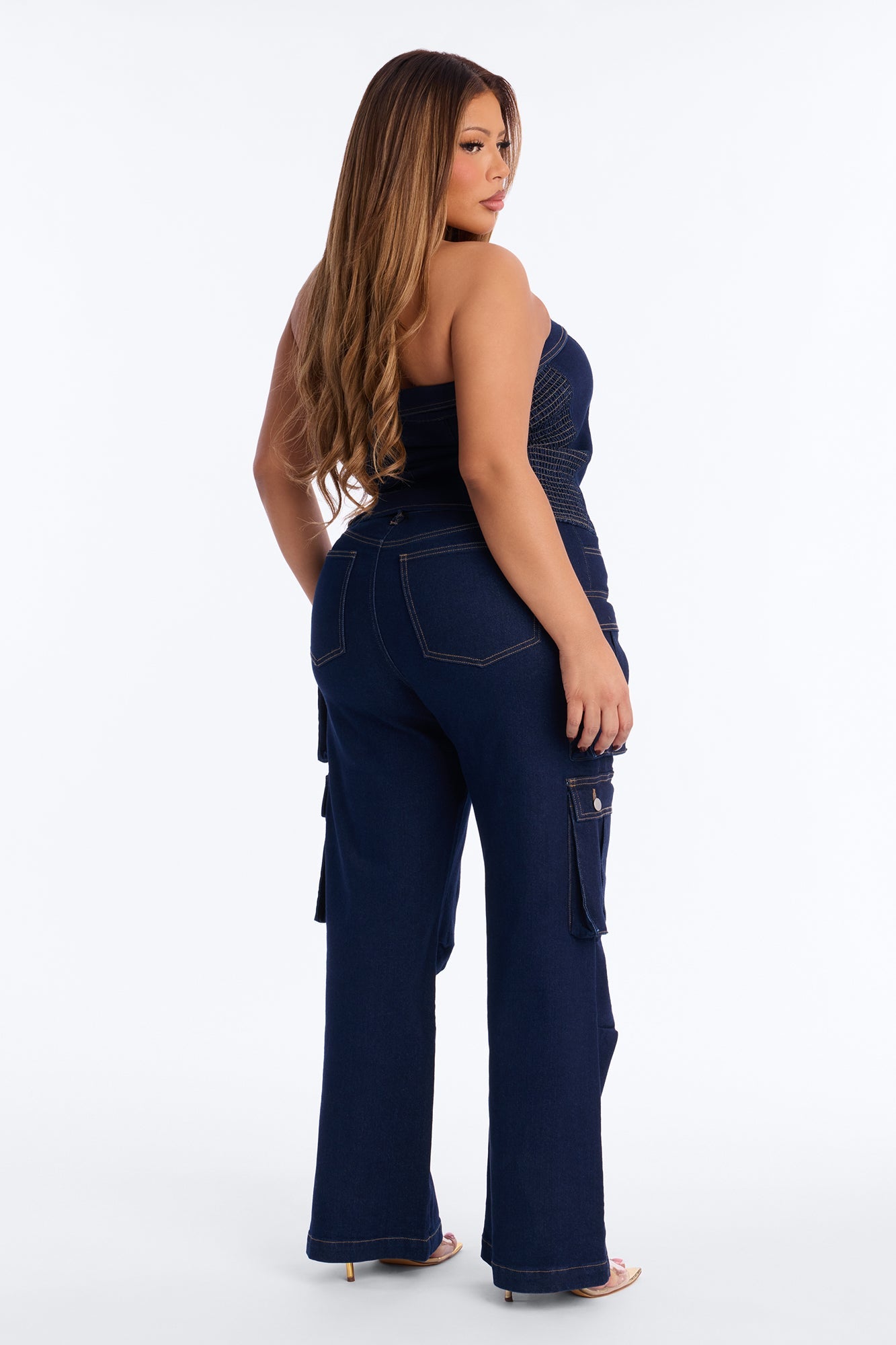 Ciara Denim Pant Set - Dark Denim