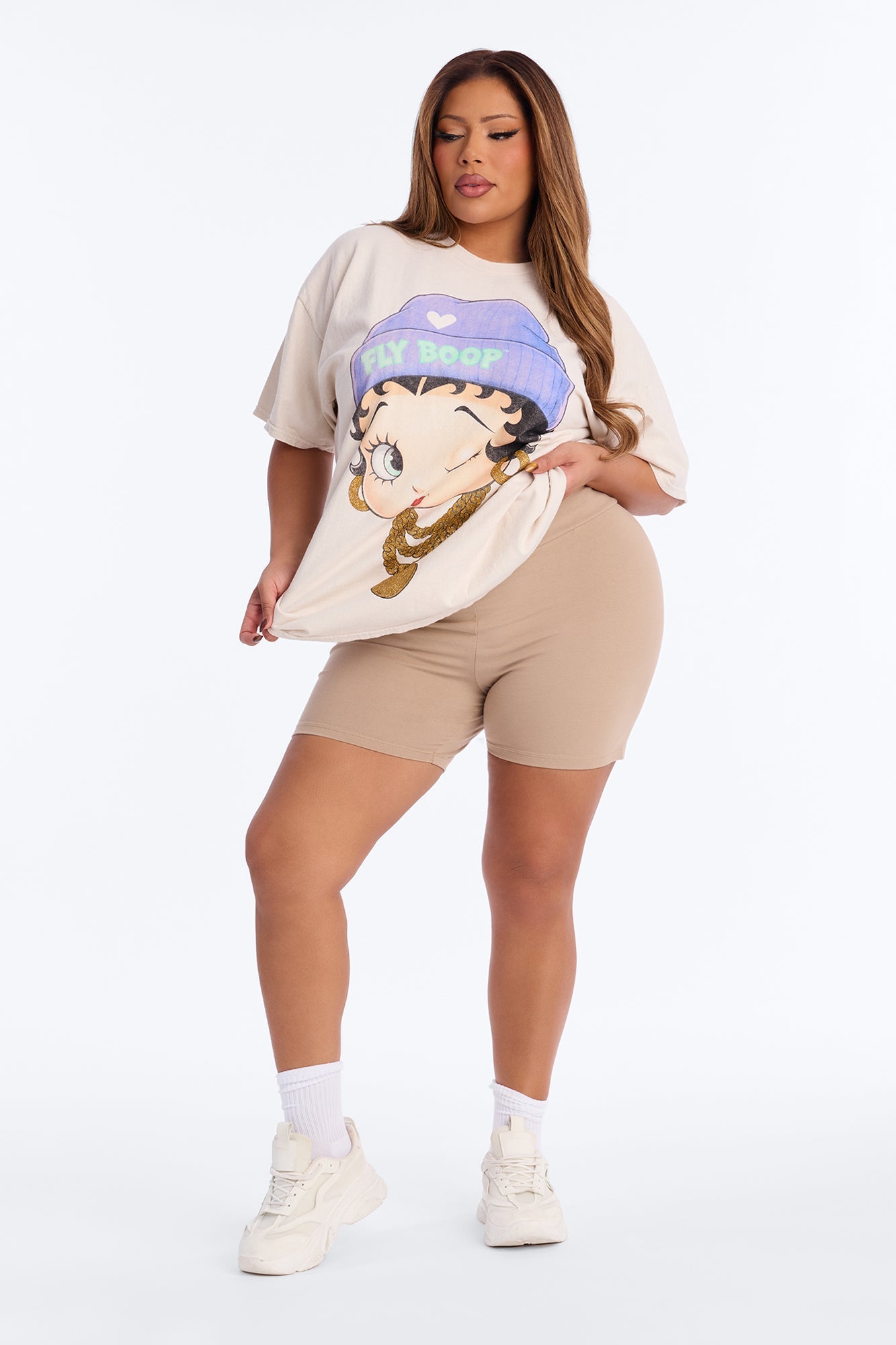 Quinn Mid Rise Everyday Cotton Biker Short 5″ - Tan